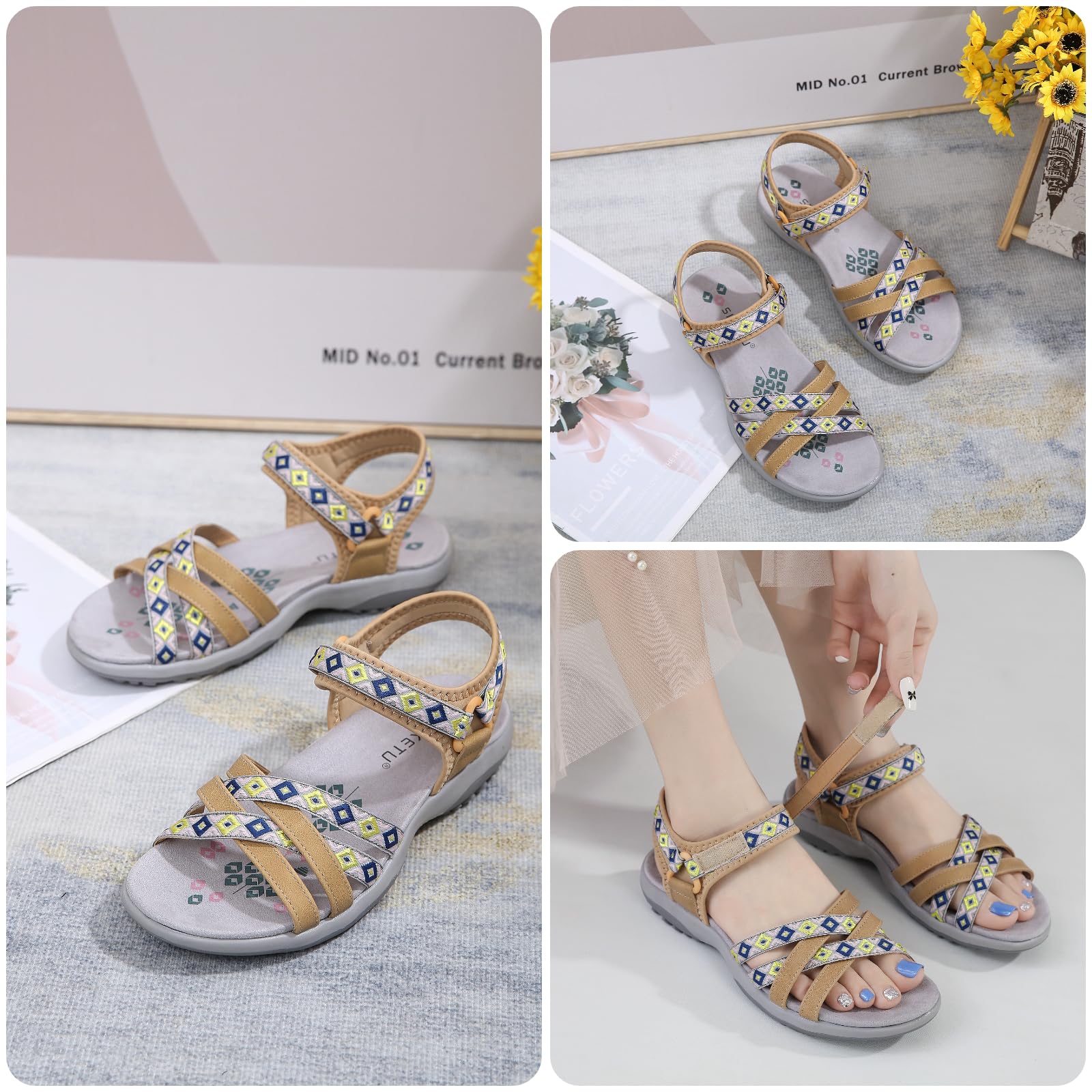 Meik Mangni Sandalias Deportivas Mujer Sandalias de Punta Descubierta Verano Sandalia de Trekking Casuales Antideslizantes Sandalias de Playa Tamaño:36-41 EU