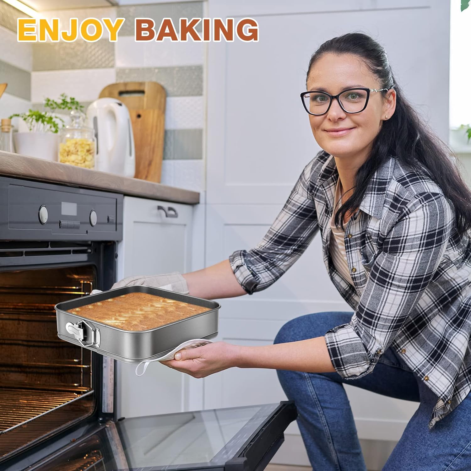 Zubebe Springform Cake Pan Square Non Stick Baking Pan 9.5, 10.2, 11 Inch, Set of 6 Leakproof Square Baking with Removable Bottom Cake Mold for Cheesecake Wedding, 3 Sizes - Image 6