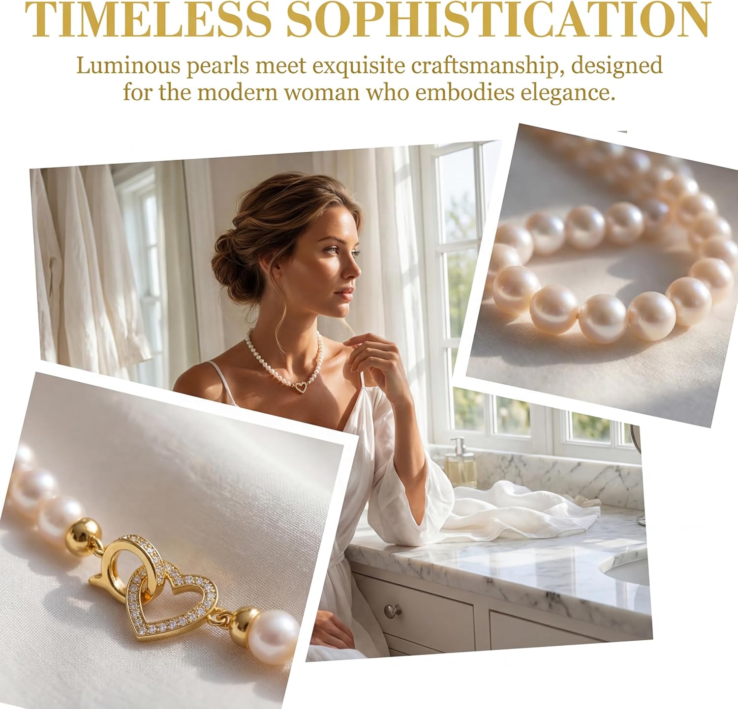 Natural Pearl Necklaces for Women Collectible Baroque Pearls Jewellry Gift for women Classic Single Strand Pearl Necklace