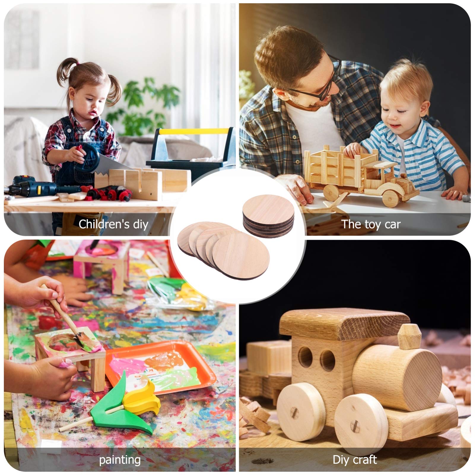 ARTIBETTER 3 Sätze Unbehandelte Runde Holzscheiben Für Diy Durchmesser Dicke Zum Basteln Beschriften Und Dekorieren Für Weihnachten Und Feste 10 Stück * 3