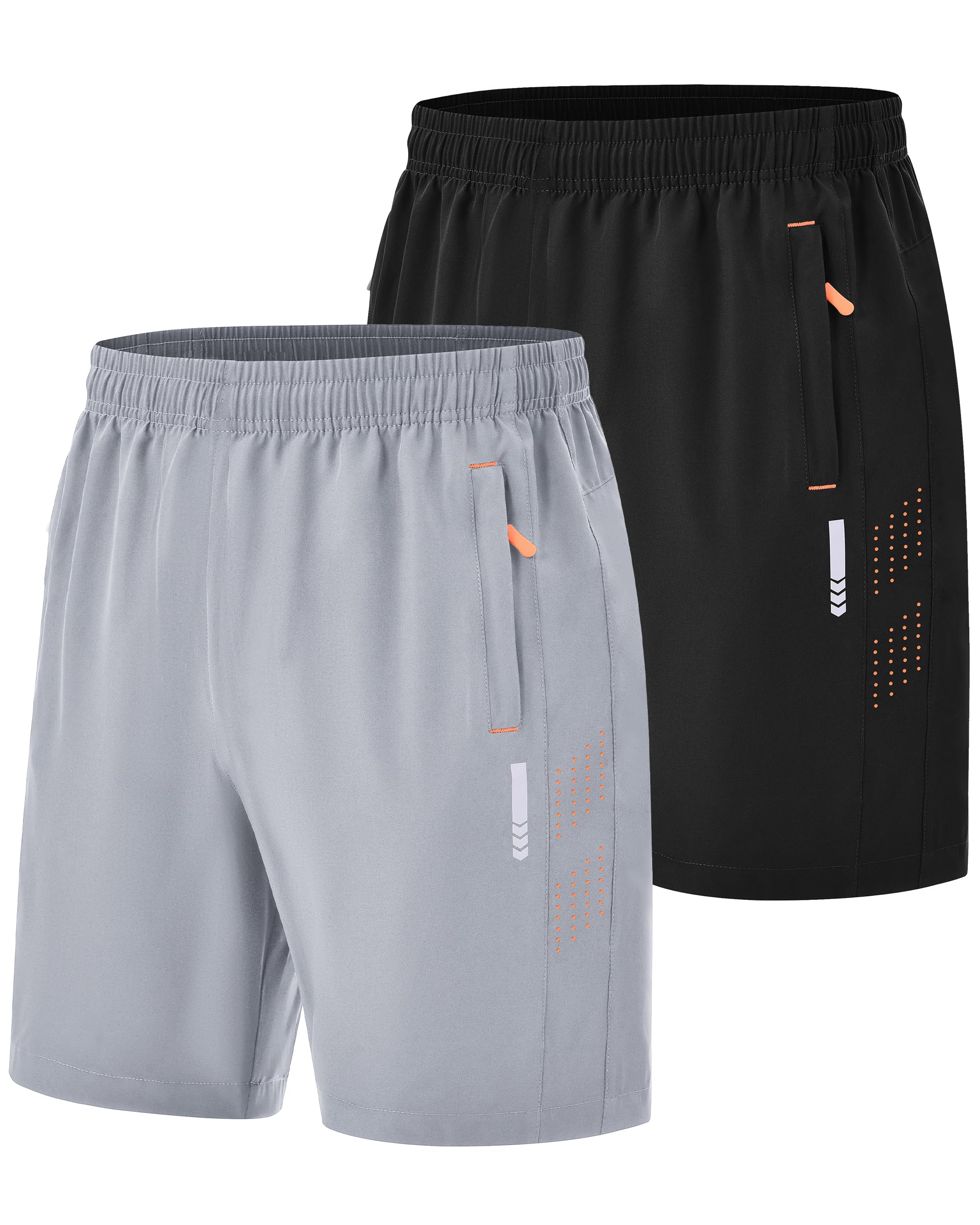 Zoofly Sporthose Herren Kurz Schnelltrocknend Männer Gym Training Shorts Atmungsaktive Laufhose mit Reißverschlusstaschen