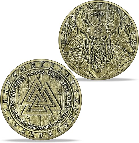 AtSKnSK Símbolo vikingo Valknut Odín Moneda