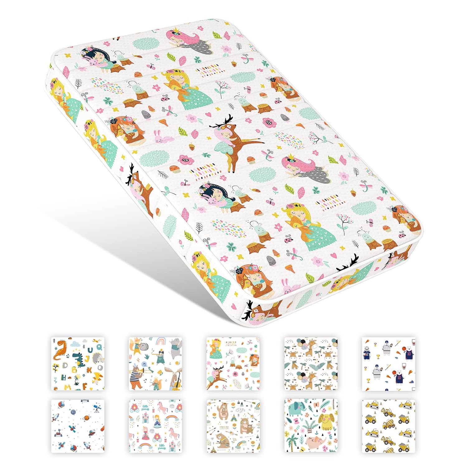 Moonlight Family Noiseless 3” Pack n Play Mattress, 38”x26” Premium Foam Portable Pack and Play Mattresses, Odorless & Steady Playard Mattress fits ONLY Playpens (28.5 * 39.5"), Princess : Baby