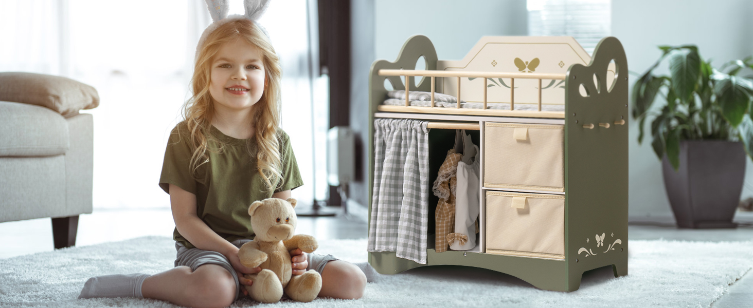 Doll Bed ROBOTIME Toy Baby Doll Crib,Wooden s Cradle For For Baby