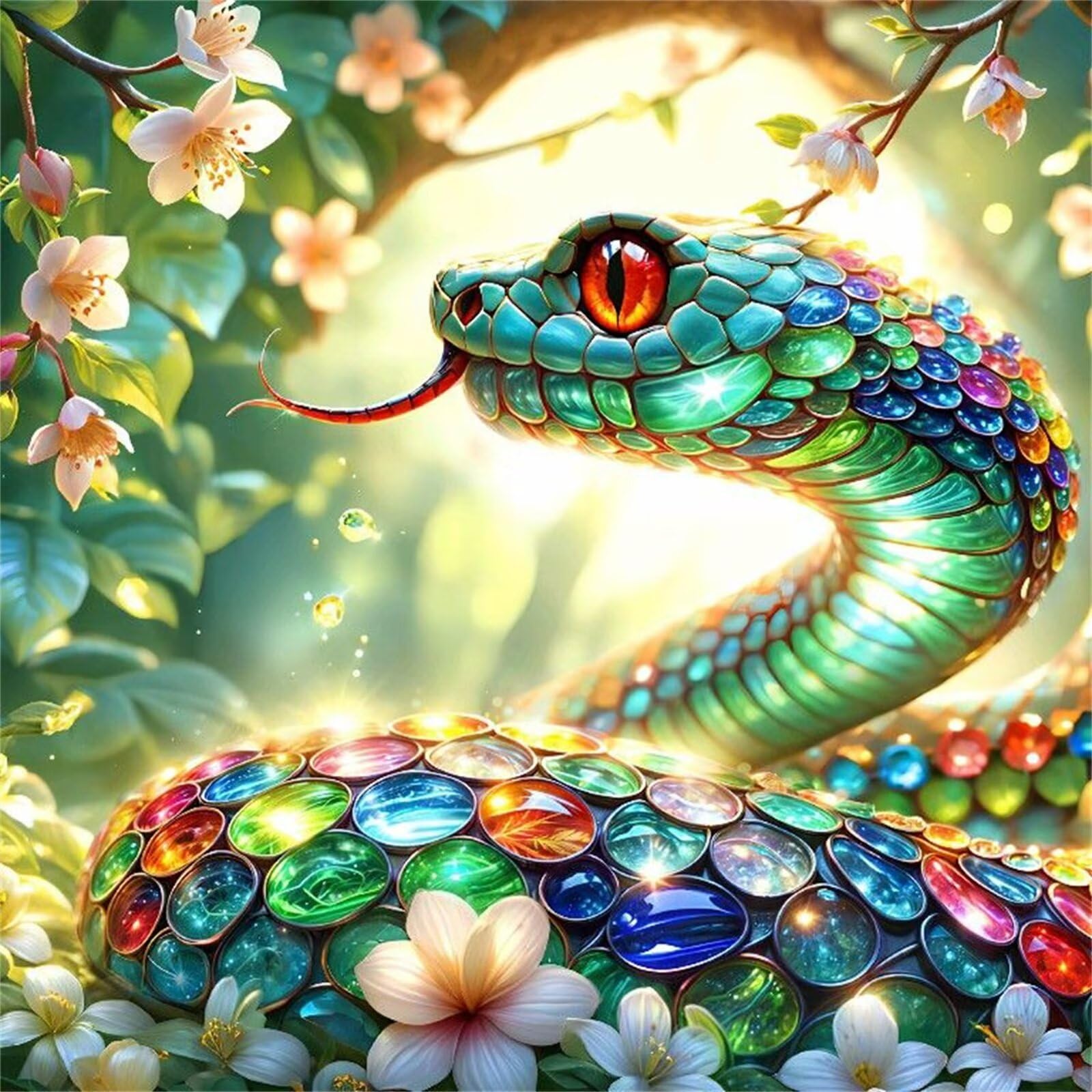 1000 elementów puzzle z kamienia szlachetnego kwiat węża, puzzle dla dorosłych rodzinne gry aktywności, puzzle zrób to sam do dekoracji ścian domu