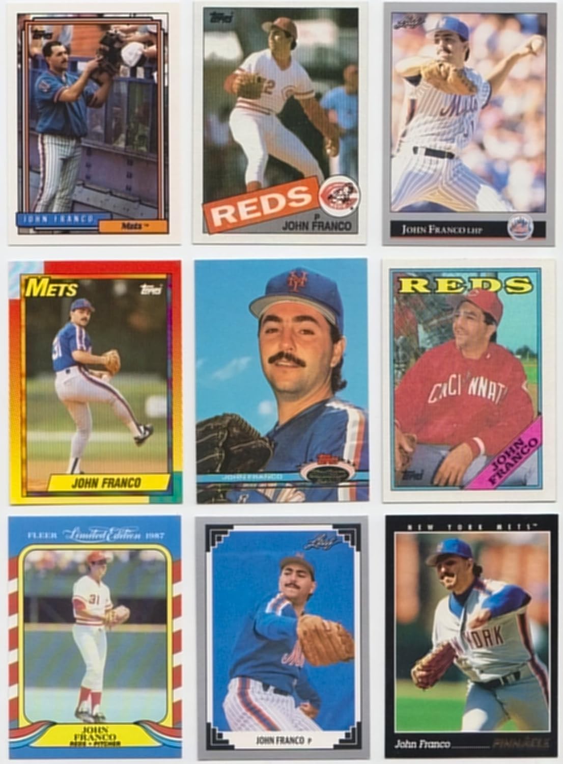 John Franco / 150 Different Baseball Cards Featuring John Franco