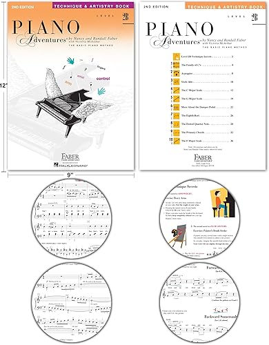 Miniatura 4 de Piano Adventures Level 2B Juego de aprendizaje por Nancy Faber - Lección, teoría, actuación, técnica y arte y teclas de piano de música Julieta