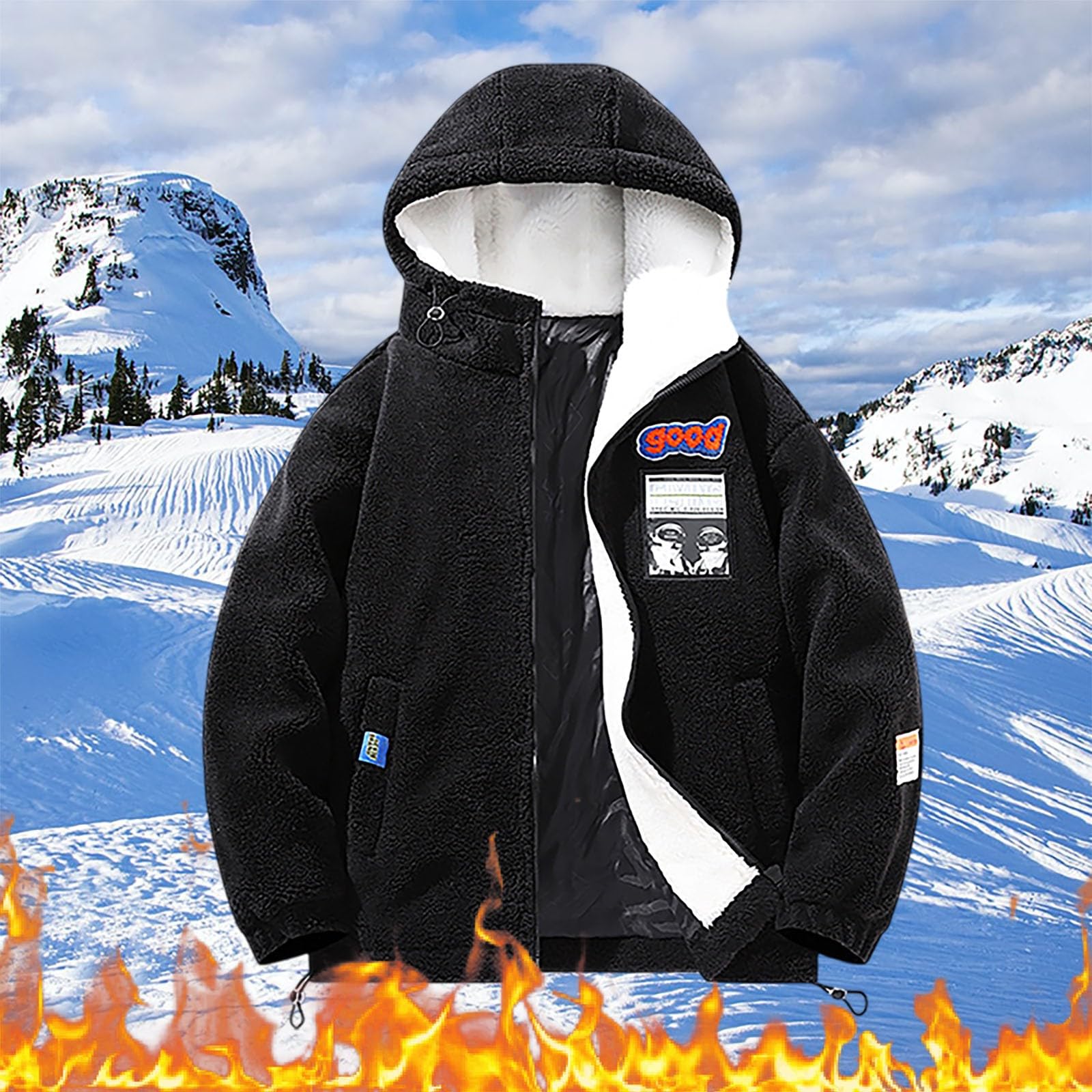 Générique Manteau Homme Parka Hiver Jacket Veste De Ski Bucheron Blouson Running Softshell Vetement Long Tres Chaude Polaire Vêtements Femme Polaires Randonnée Cardigan Mi Saison Aviateur Travail
