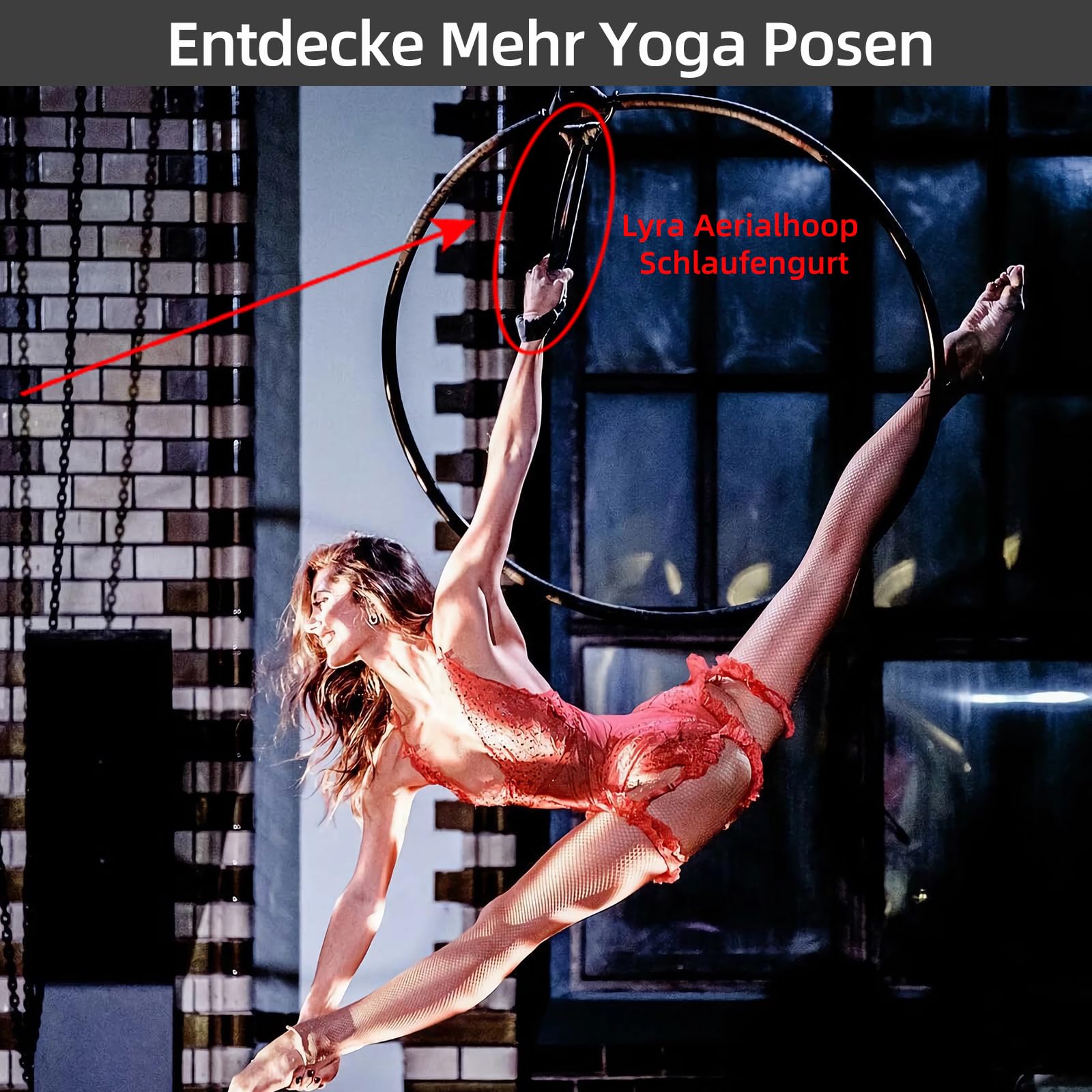 PRIOR FITNESS Lyra Aerial Hoop Schlaufengurt, Verbessert Nylon Rutschfestes 45cm/17.71" Handzubehör, SGS Maximale Traglast 272kg/600lb, Schlaufengurt Schlinge für Yoga, Luftakrobatik & Krafttraining
