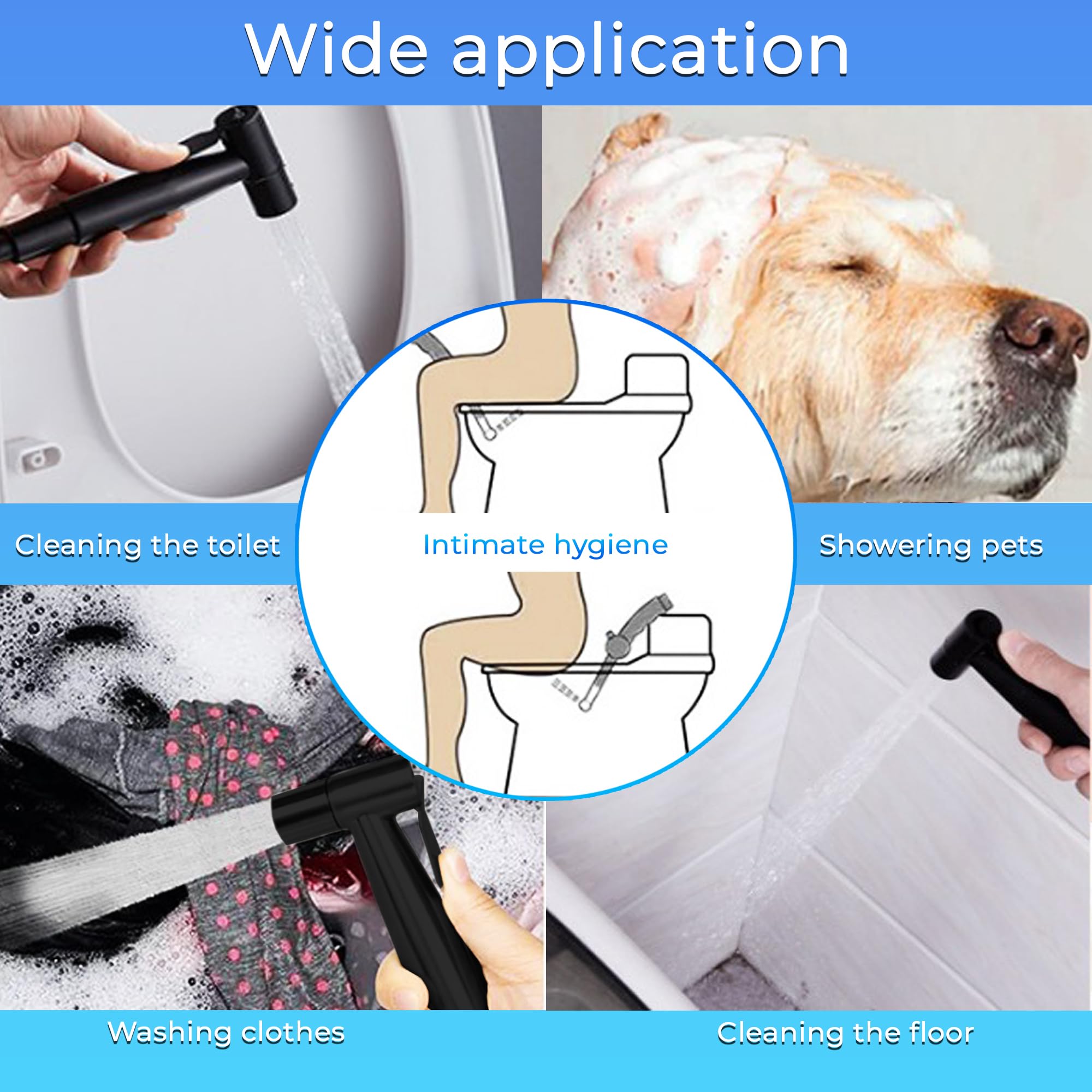 Design Sanitair Winkel | Bidet handdouche mengkraan met rond bidet handdouche geborsteld nikkel