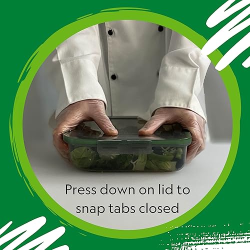 Miniatura 5 de Recipiente pequeño para alimentos con 3 compartimentos, 8.0 in x 8.0 in x 2.6 in, reutilizable, apto para microondas, humoazul