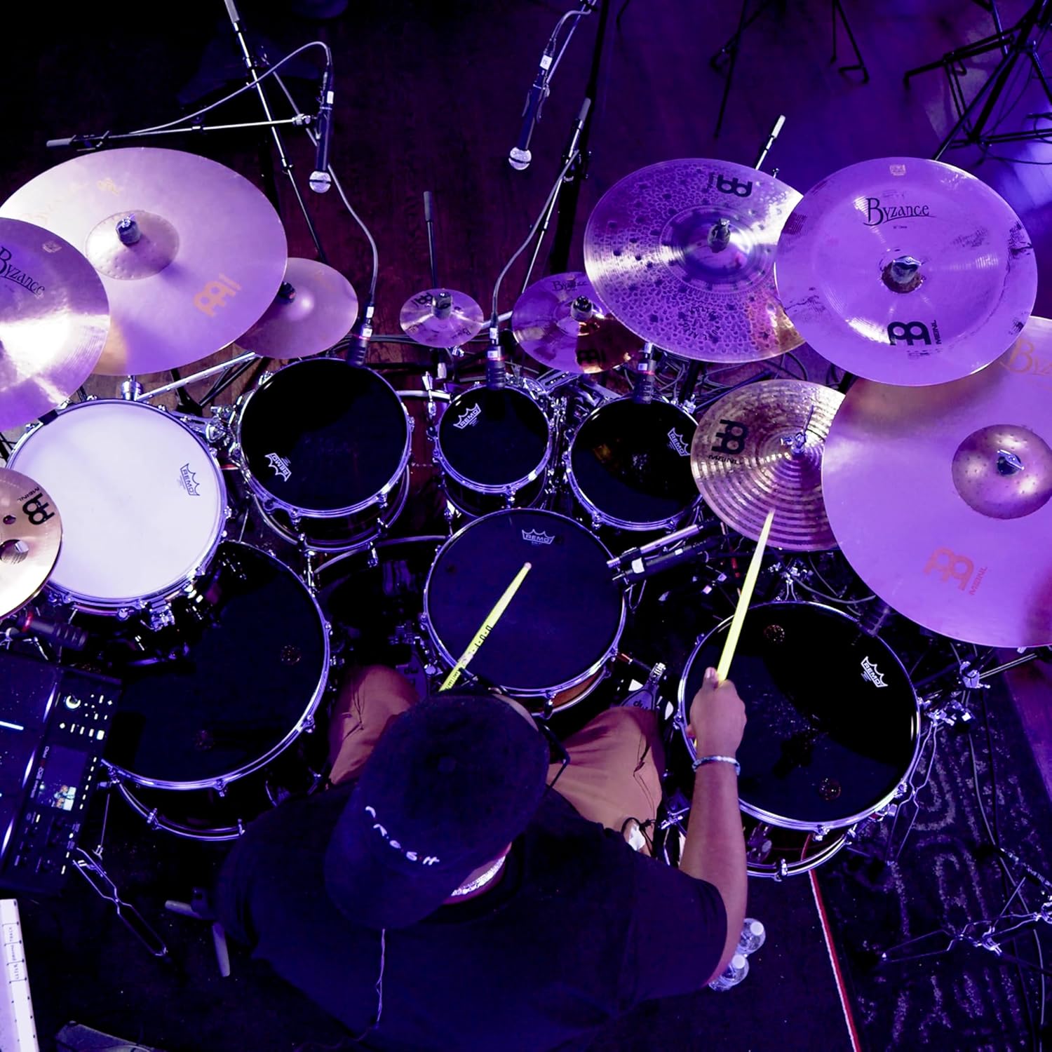 Meinl Cymbals Byzance 13" Dark Spectrum Hihats, Pair — Made in Turkey — Hand Hammered B20 Bronze, 2-Year Warranty, B13SH