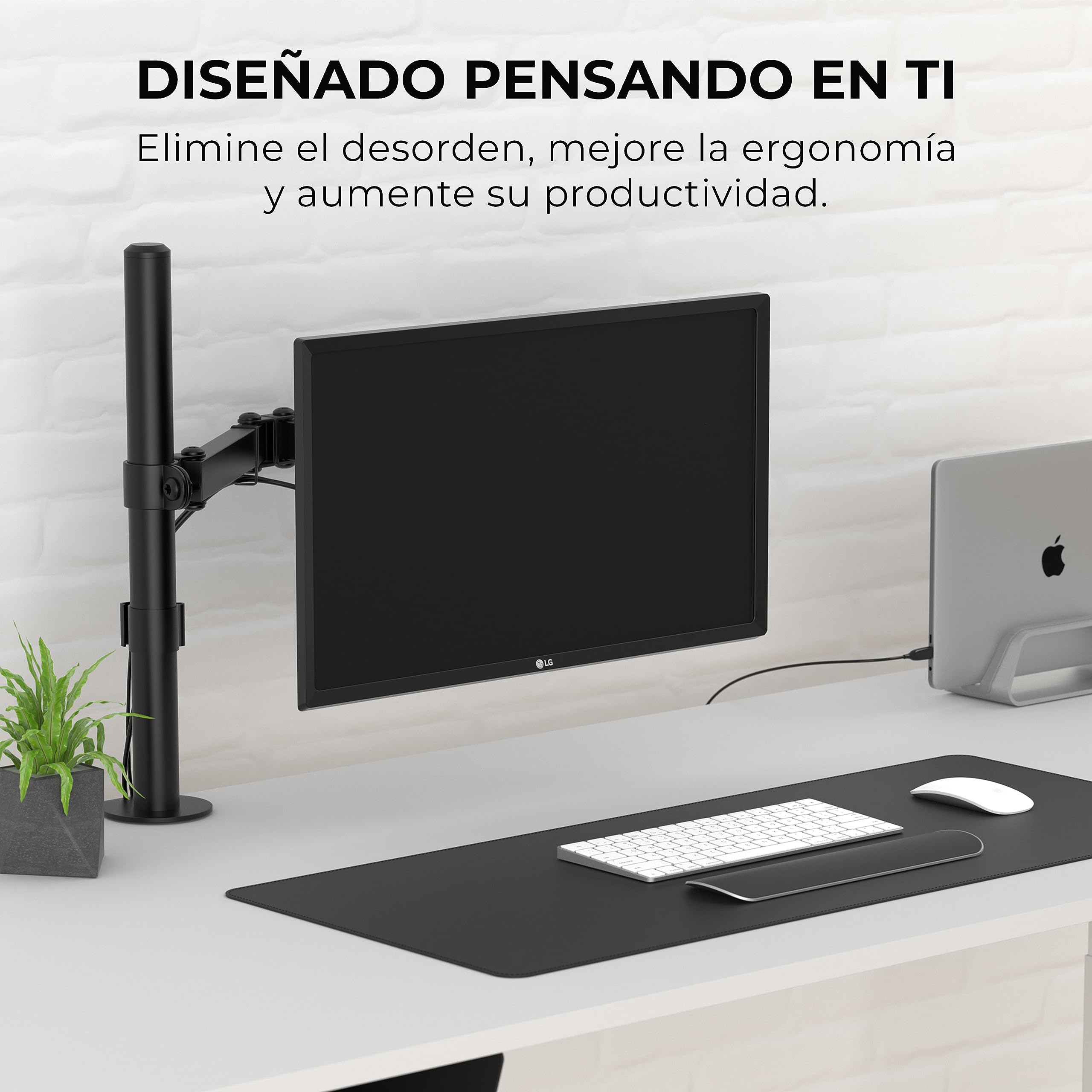 HumanCentric Adaptador de Montaje VESA para monitores LG 24MP58VQ, 24MP58VQ-P, 24MP59HT, 24MP59HT-P, 24MP60VQ, 27MP58VQ, 27MP58VQ-P, Soporte de Montaje VESA para Soporte, Brazo o Escritorio