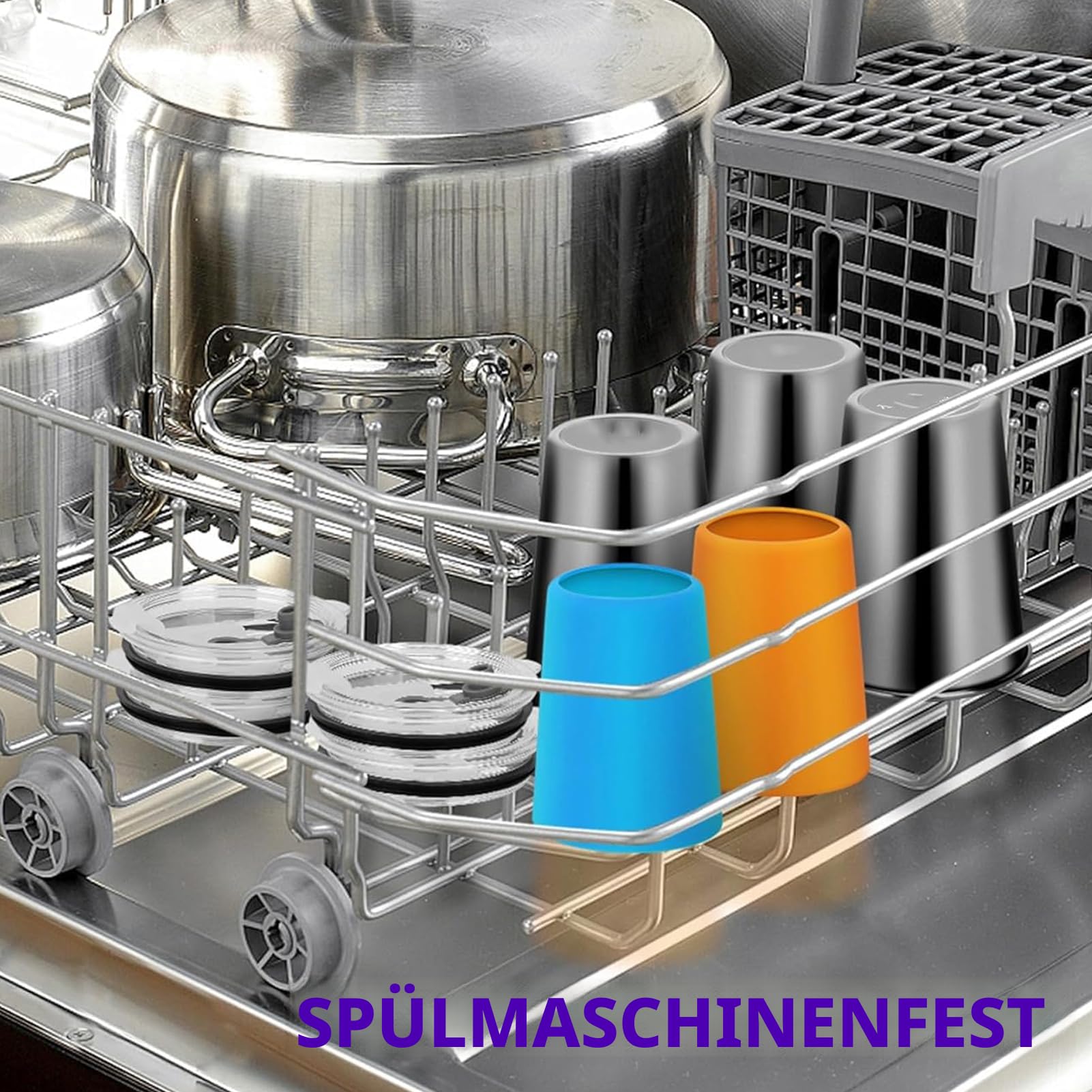 5 Stück Edelstahl Trinkbecher mit Deckel und Strohhalmen, 350 ml Edelstahlbecher Kinder Wiederverwendbarer, Trinklernbecher Edelstahl Unbreakable mit Silikonhülse für Kinder Erwachsene