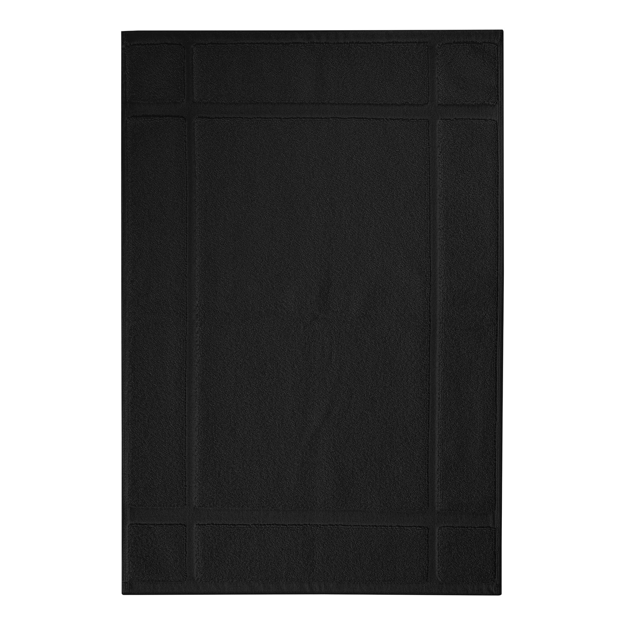 Ample Decor Cotton Bath Mats 24 X 17 Inches, 1350 GSM Oeko Tex Certified Solid Construction Thick & Plush, for Bathroom Floor, Shower – Black