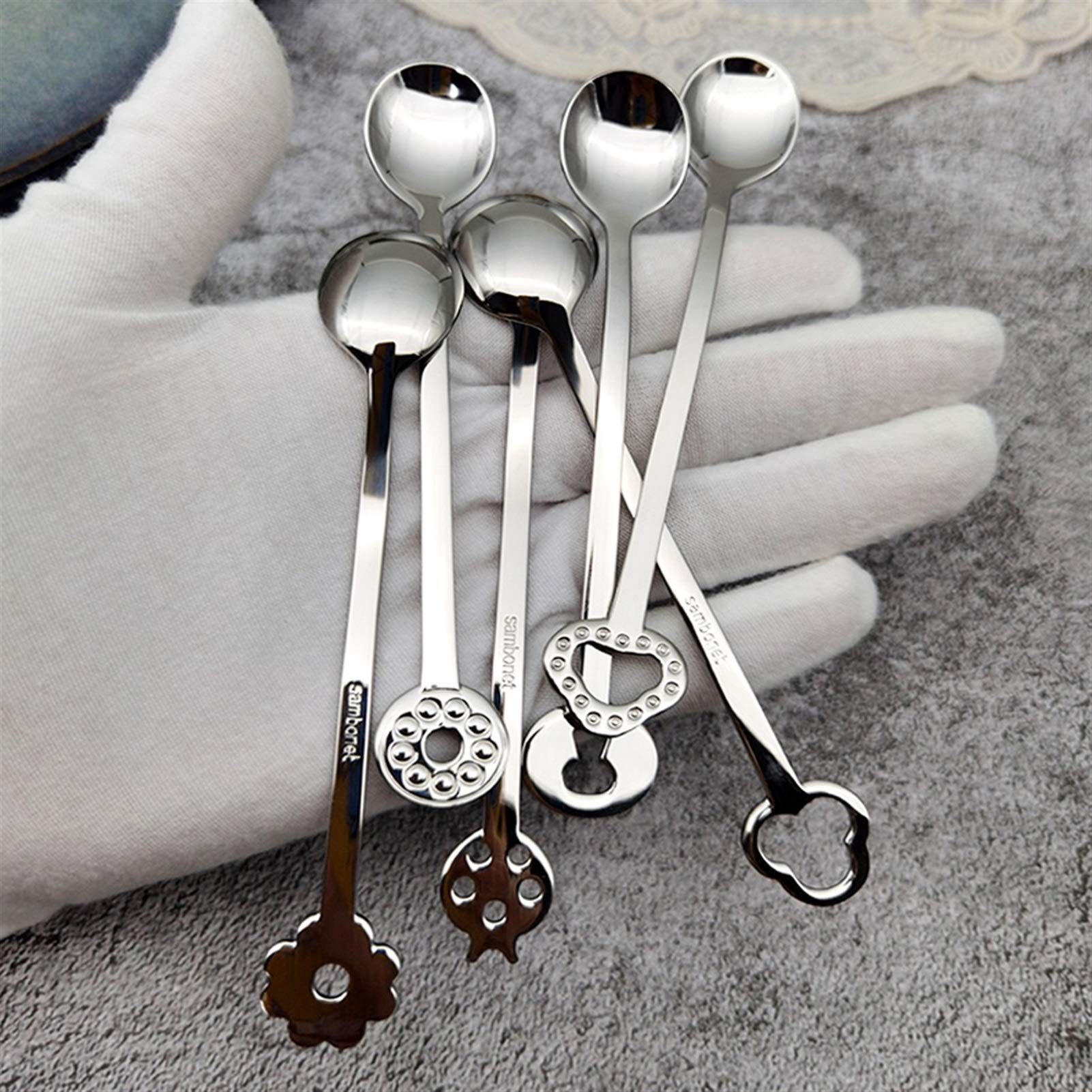 Cucharas de Postre Café de acero inoxidable con agitación de la cucharada de la cucharada de la cuchara de la cuchara de café, láctea de la barra de la barra de la lámina de la cucharada de la cuchara