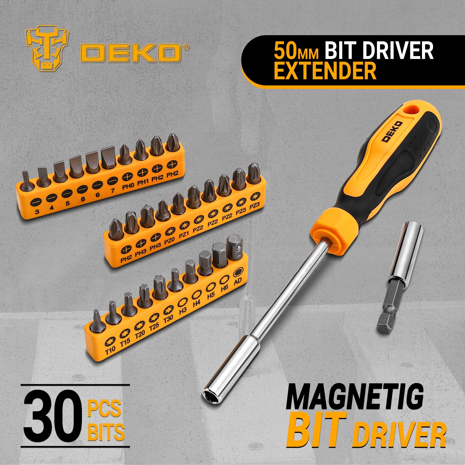 DEKO Outils Bricolage Kit - 62 Pièce Malette Outils à Main Ménage Général avec Boîte à Outils en Plastique Mallette de Rangement