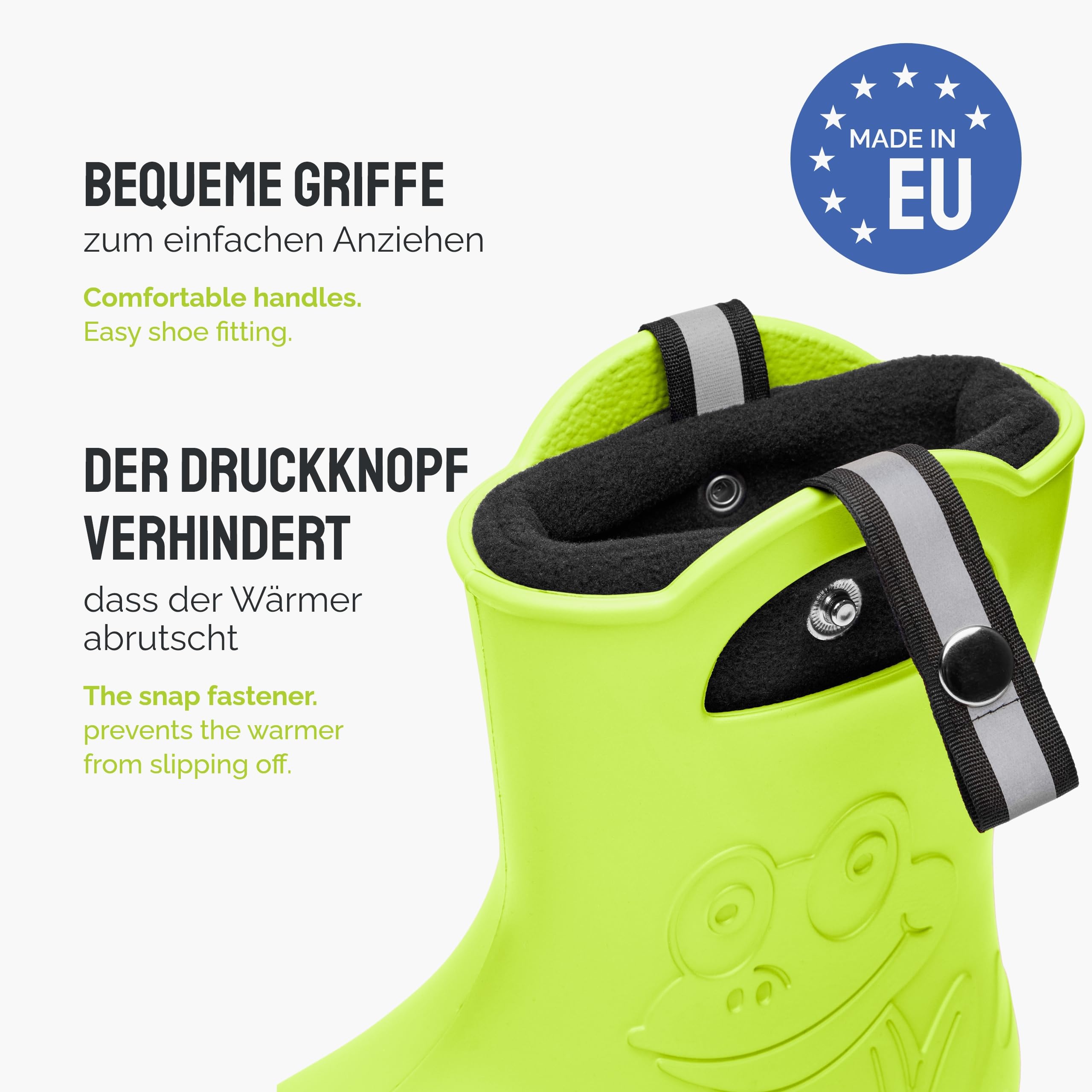 Ladeheid Kinder Federleichte Gummistiefel Thermo Fütterung Mädchen Jungen rutschfest Regenstiefel Kinder Regenschuhe LA-CA-Frog245