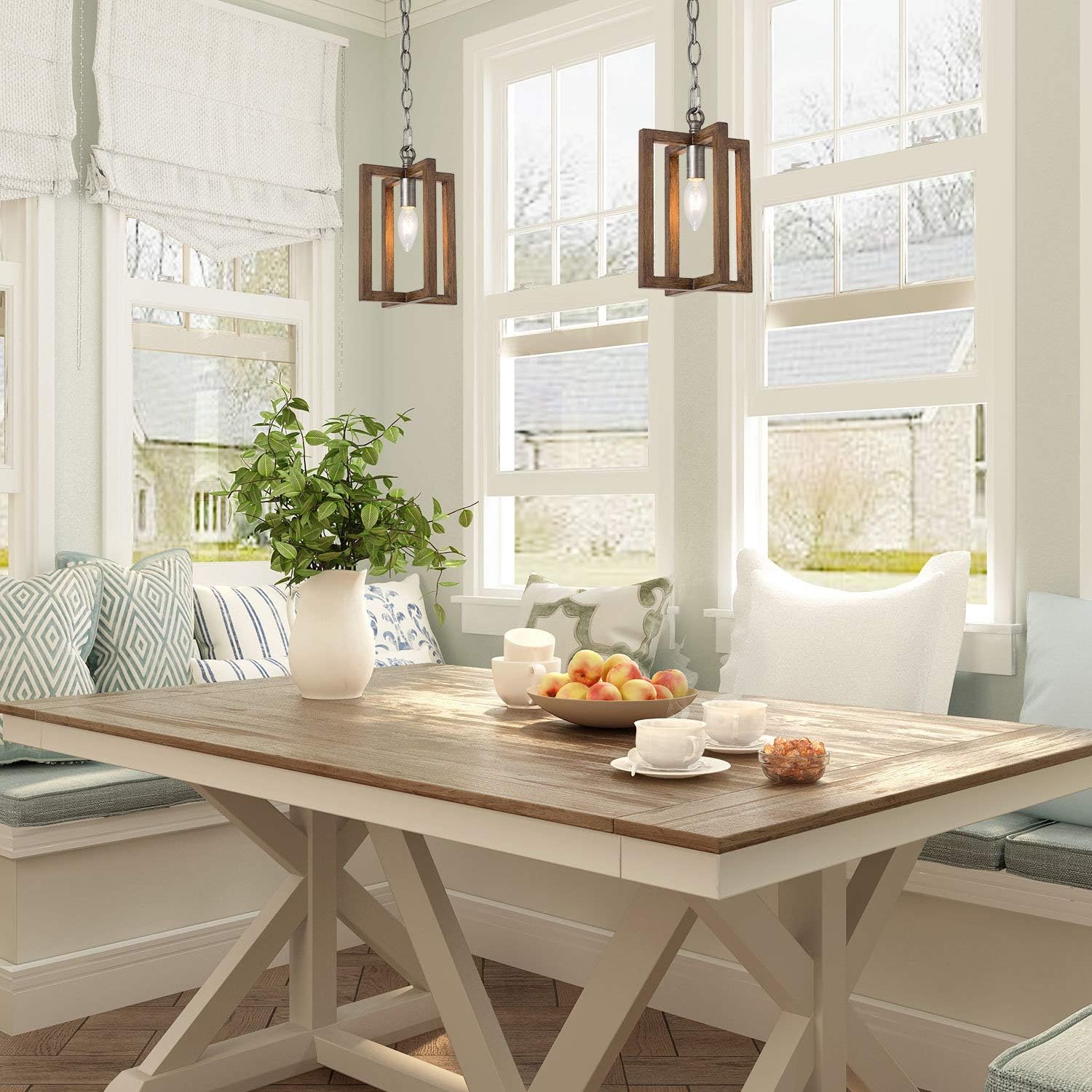 Blасk Frіdау - 70% оƒƒ LOG BARN Farmhouse Pendant Lighting for Kitchen Island, Wood Rustic Pendant Light for Dining Room, Foyer, 6.5 W Chеареѕt 🛒 LOG BARN Farmhouse Pendant Lighting for Kitchen Island, Wood Rustic Pendant Light for Dining Room, Foyer, 6.5 W