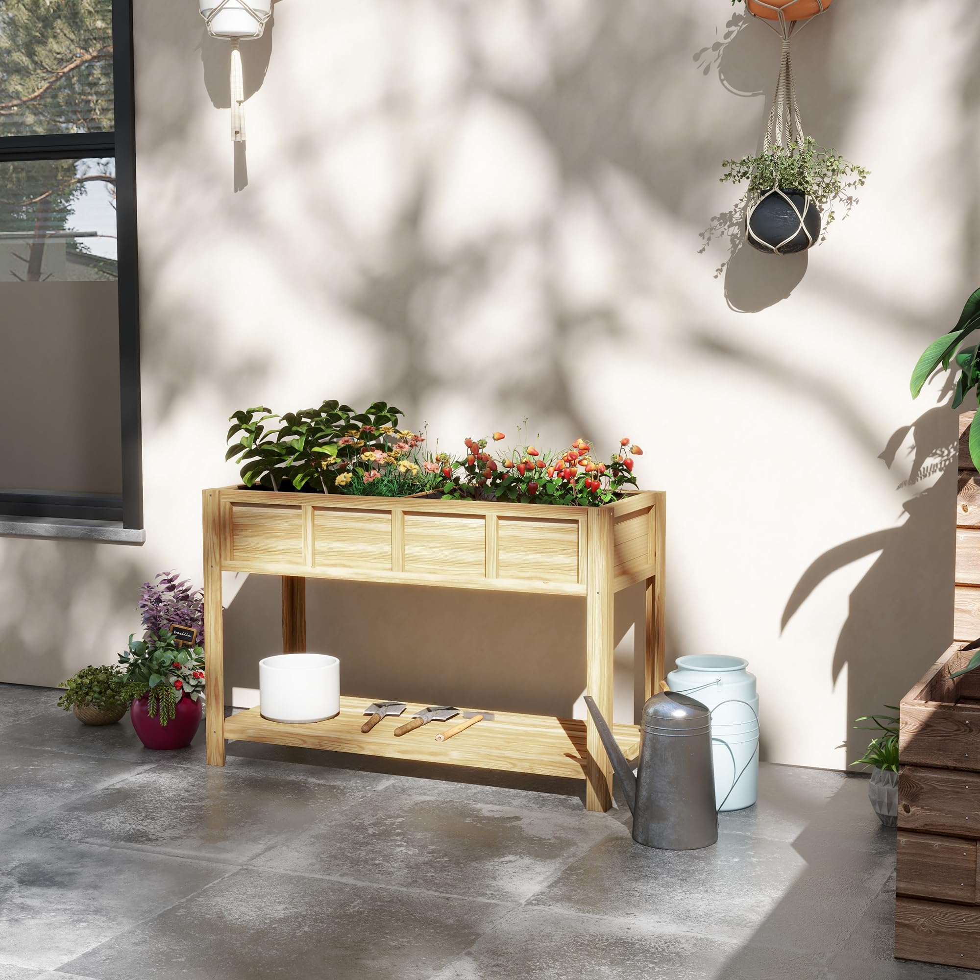 Plantenbak op wielen - verticale planken - De Houtjongens