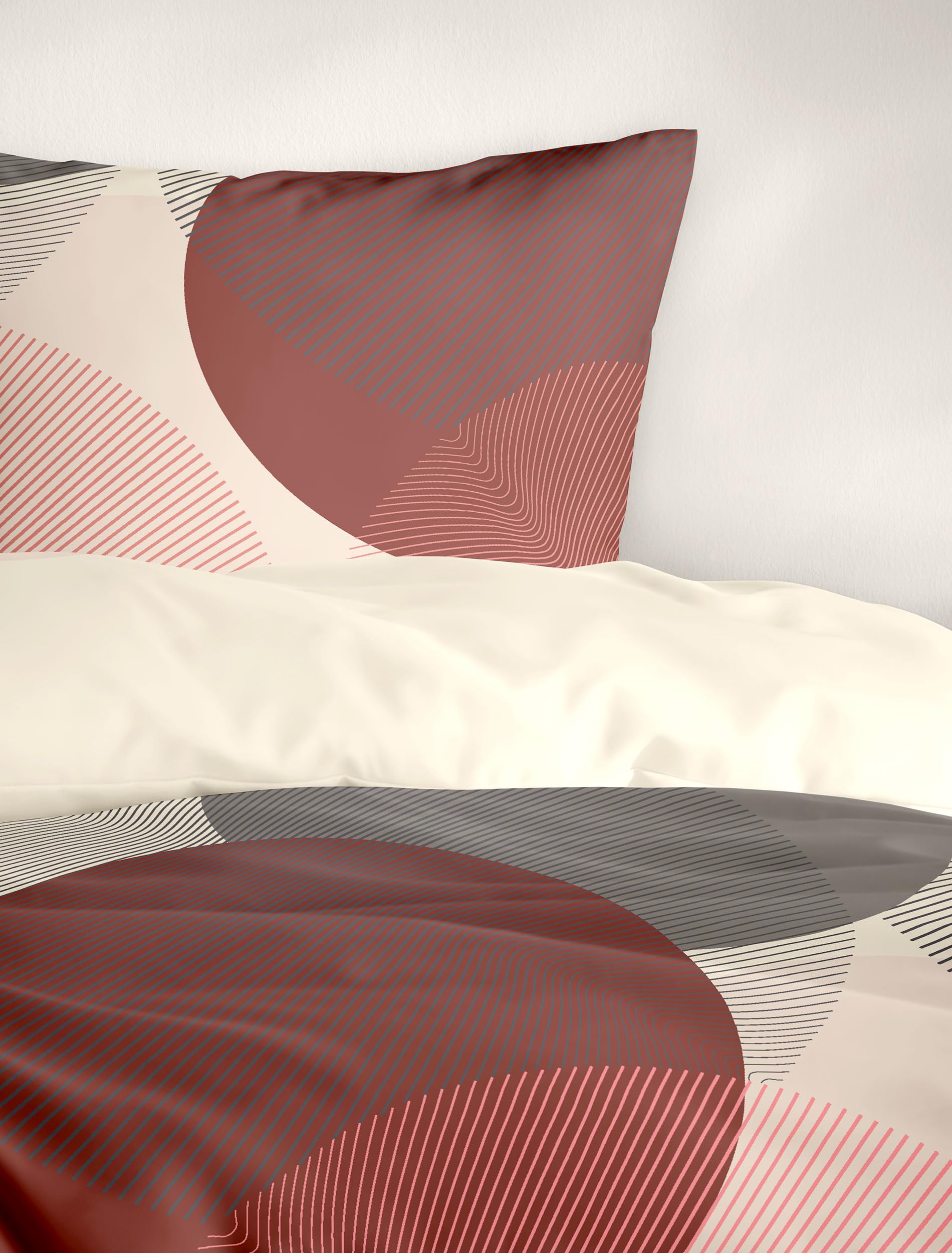 Bierbaum Pościel 6155, delikatna flanela, Made in Germany, żwirowy 12, 155 x 220 + 80 x 80 cm, komfortowy rozmiar