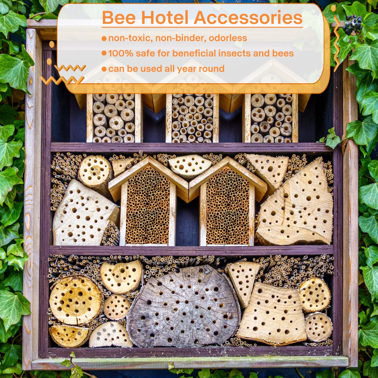 500 Tubos Nidos para Hotel de Insectos, 14.5 Pajitas de Trigo para Casa de Insectos, Casquillos de Nido para Abejas Silvestres, Accesorios para Casa de Insectos, Hotel de Abejas, Casa de Abejas