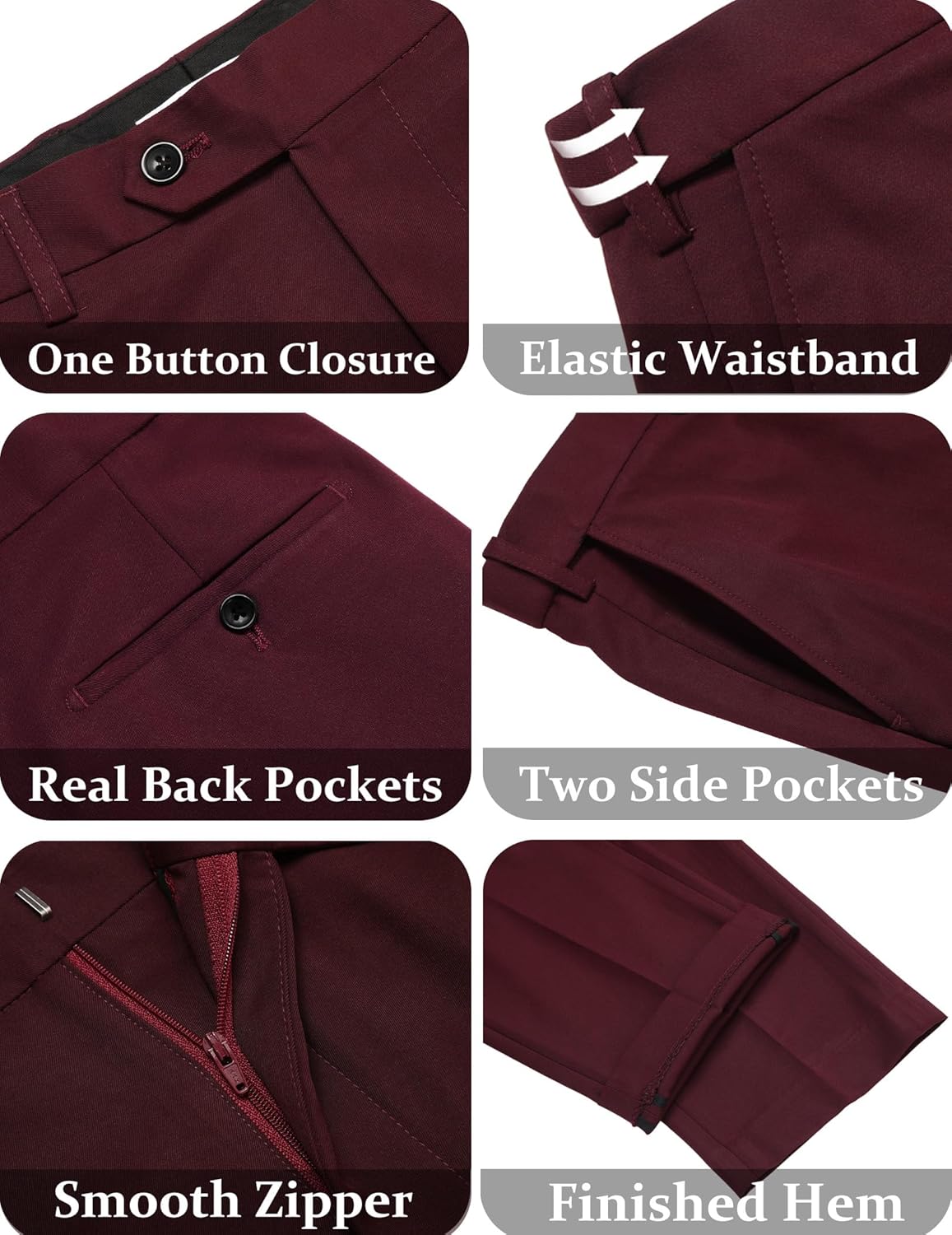 COOFANDY Mens Tuxedo Suit Set Slim Fit 2 Piece Dress Suit Shawl Lapel Tuxedo Jacket Pants for Wedding Dinner Prom Party - Image 6