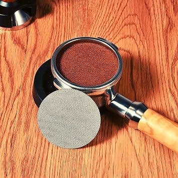 Espresso Puck Screen, 53.5mm, 1.7mm Thickness, 150m Espresso Filter Screen for Portafilter Basket, Made with 316 Stainless Steel Mesh, 1 Count