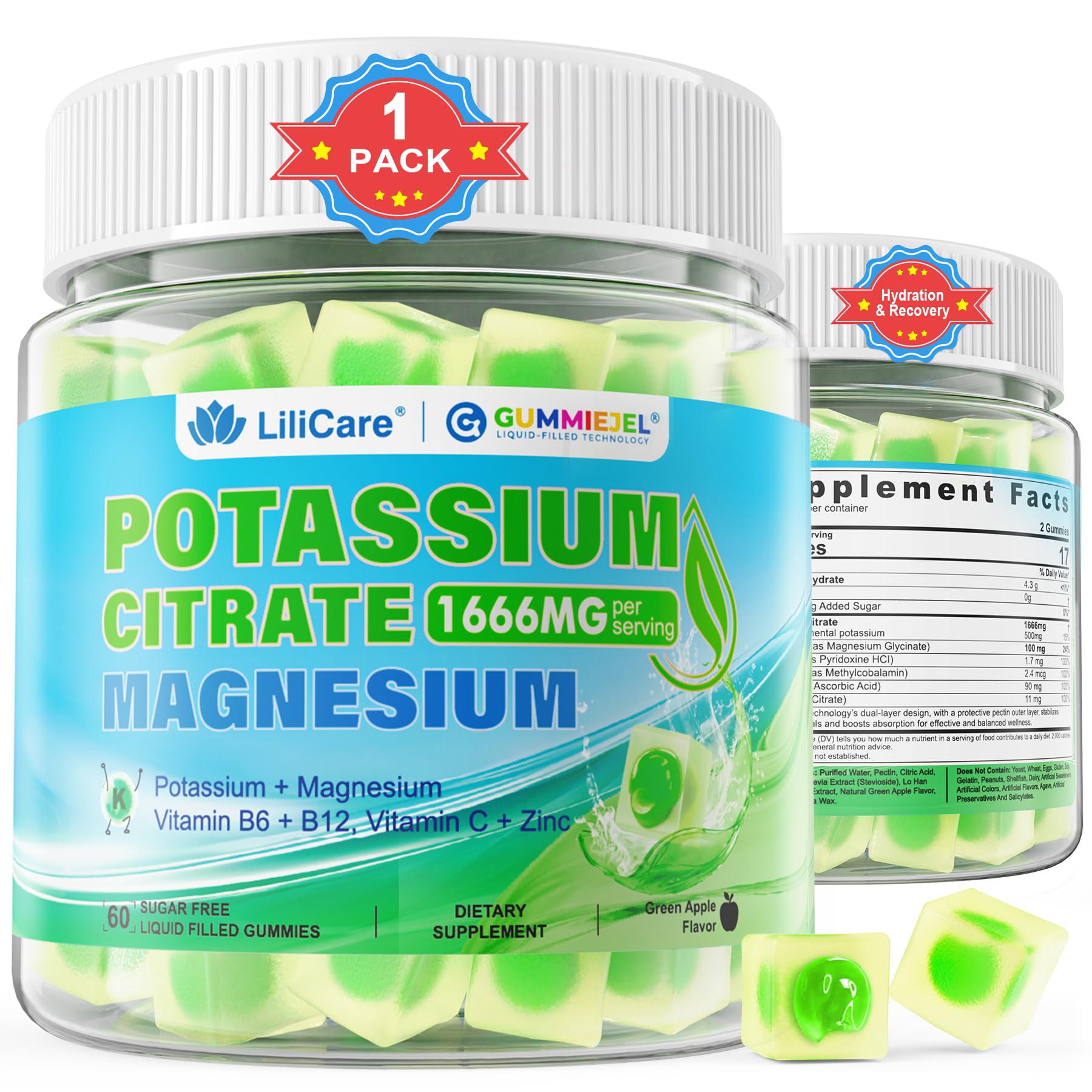 Potassium Citrate 1666mg Gummies by LILICARE