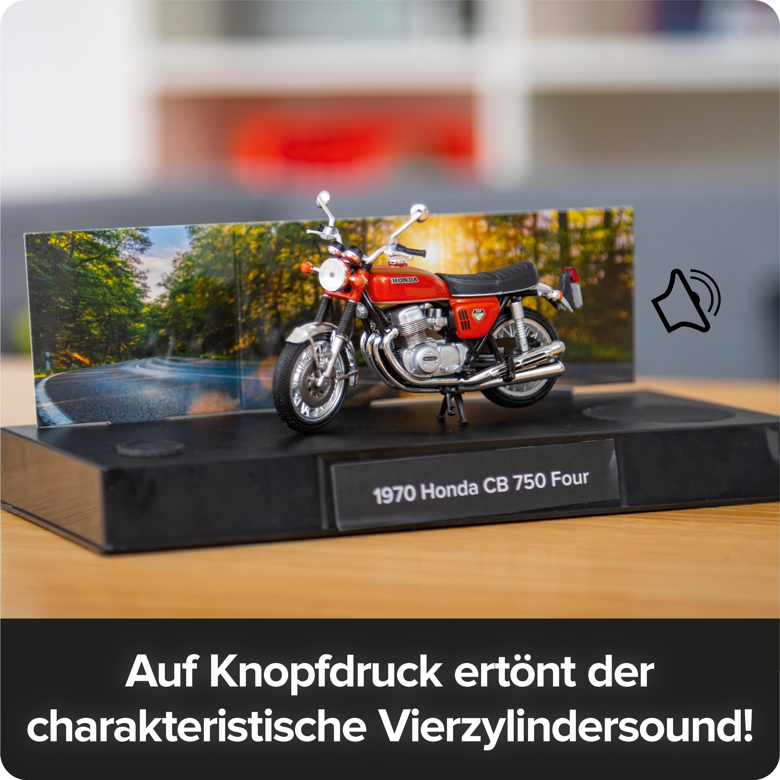 Franzis 67215 - Honda CB 750 Build Your Legend, Metall Modellbausatz im Maßstab 1:24, inkl. Soundmodul und 67-seitigem Begleitbuch