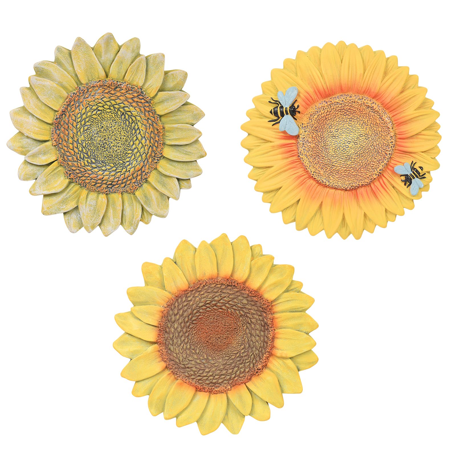 PINPON 3 Pack Sunflower Cement Stepping Stone