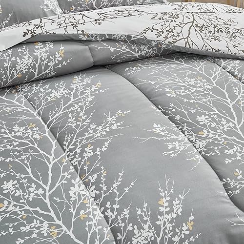 Miniatura 6 de UOZZI BEDDING - Juego de edredón reversible, cama en una bolsa, 7 piezas tamaño queen, de microfibra suave (1 edredón, 2 fundas decorativas de