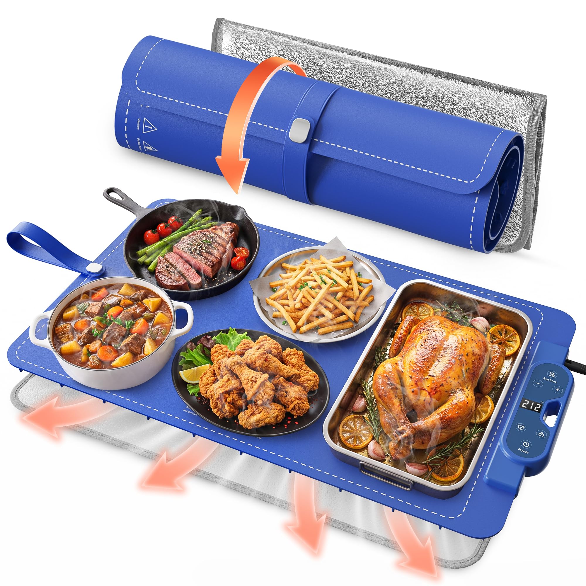 Warming Mat for Food, Extra Large 26'x15', 7 Heat Levels, 8 Hour Timer