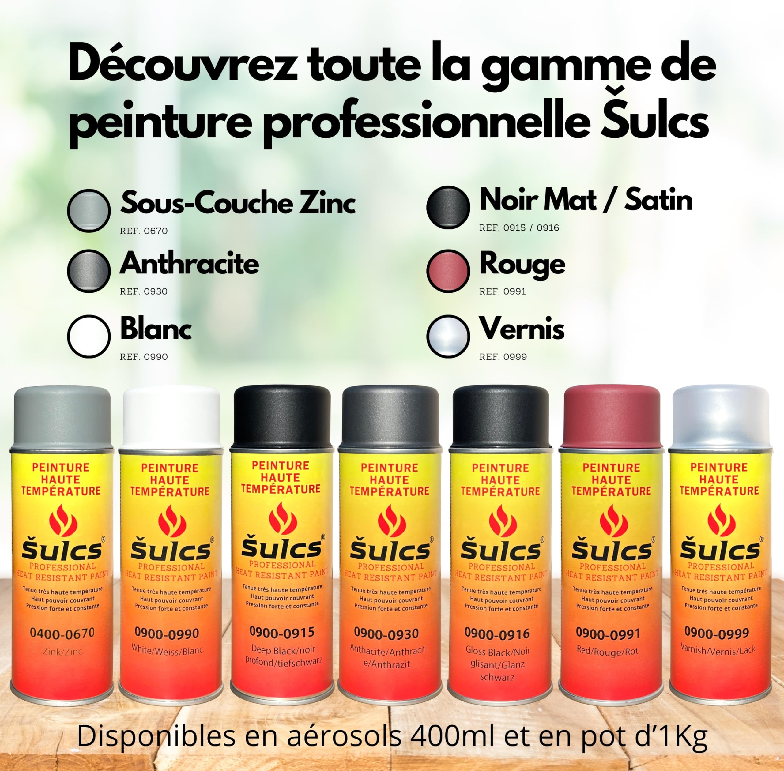 Pot De Peinture Très Haute Température 1200°c Professionnelle - Noir Satin 1Kg Ref. 0916 - Haut Pouvoir Couvrant Barbecue Braséro Four Poêle à bois Insert Cheminée Auto Moto Radiateurs ŠULCS BBQ®