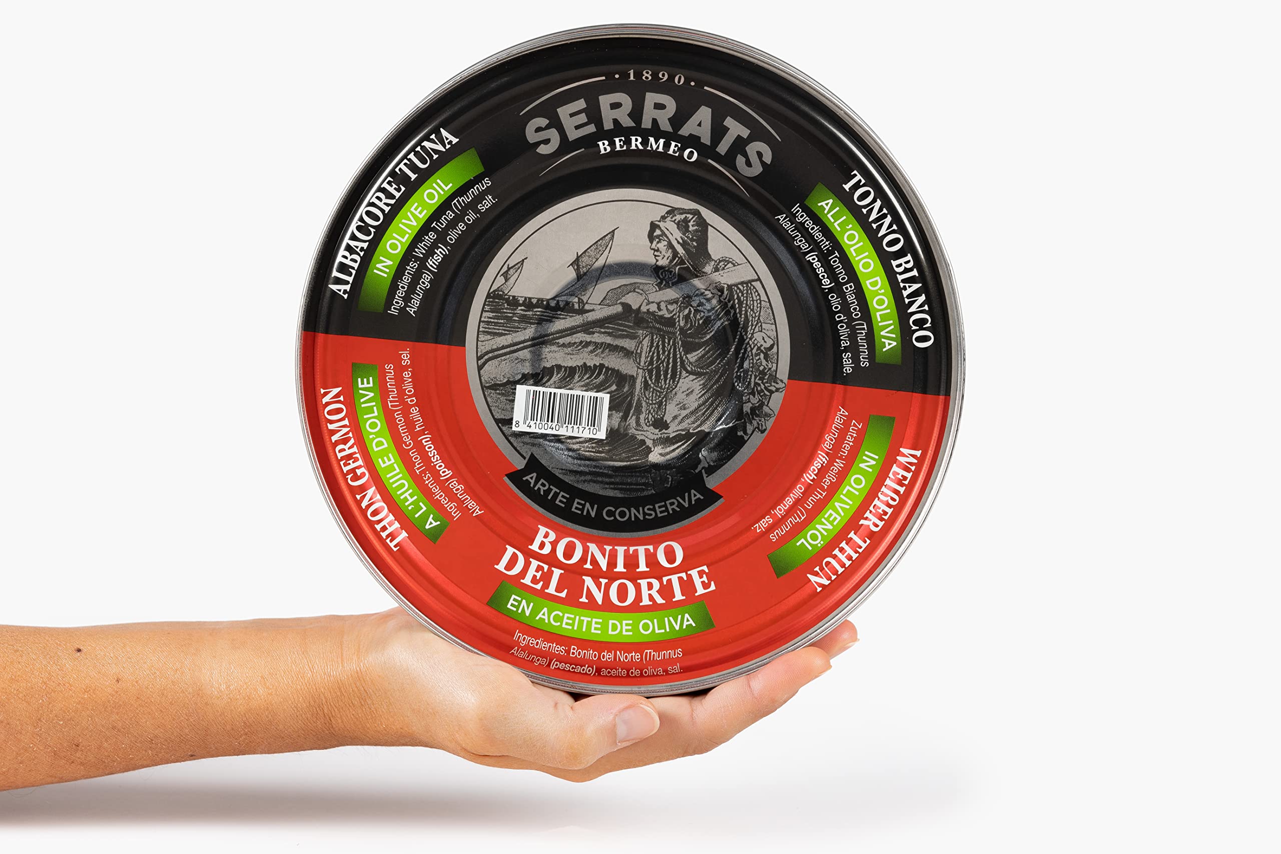 CONSERVAS SERRATS - Bonito del Norte del Cantábrico en Aceite de Oliva - 4 Latas x 1800g (Total: 7200g) - Elaboración Artesanal desde 1890 - Sin Gluten - Rico en Omega 3 – Premium — view 5