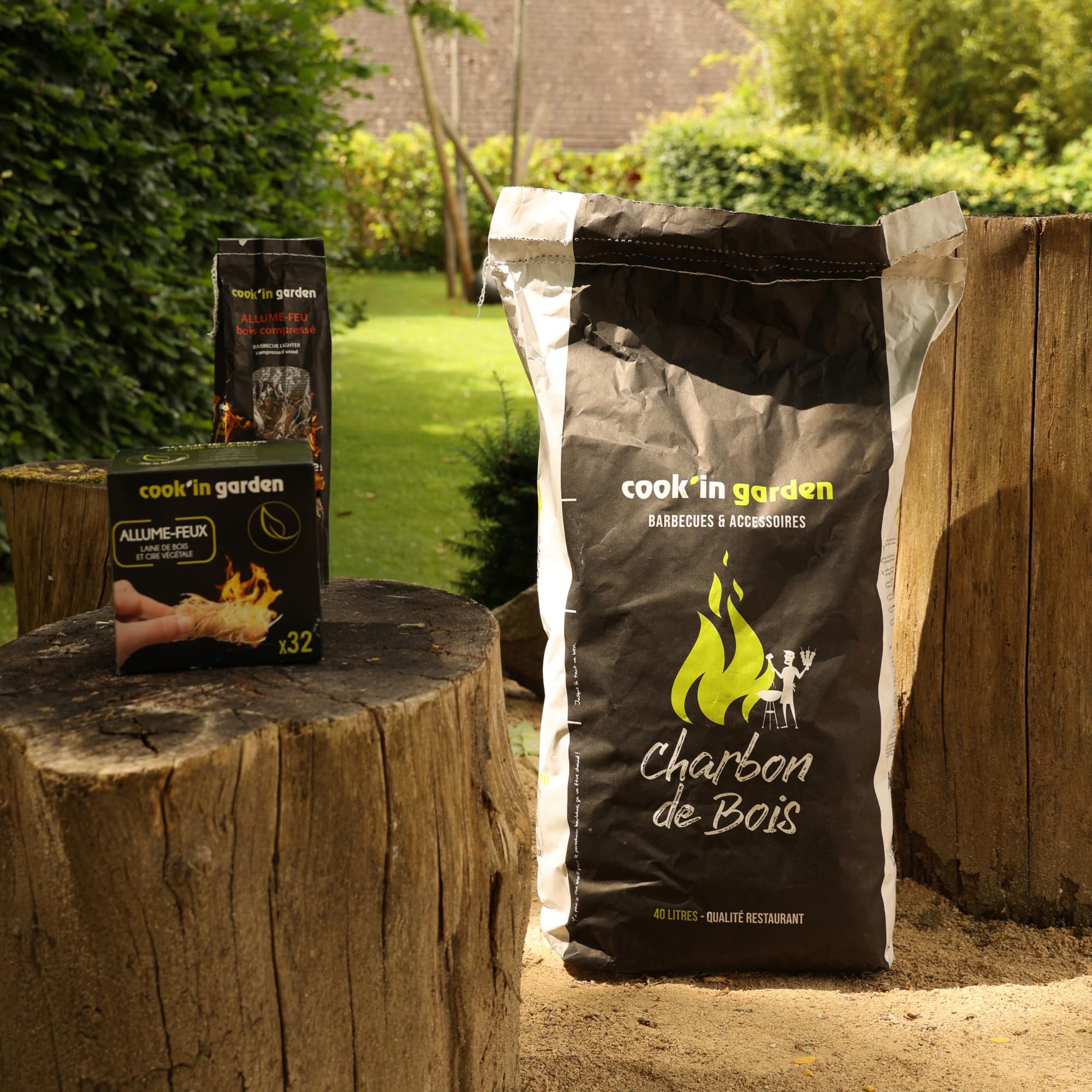 Cook’in Garden Allume-Feu Bois Compressé 72 Cubes 100% Naturels pour Barbecue Cheminée Brasero