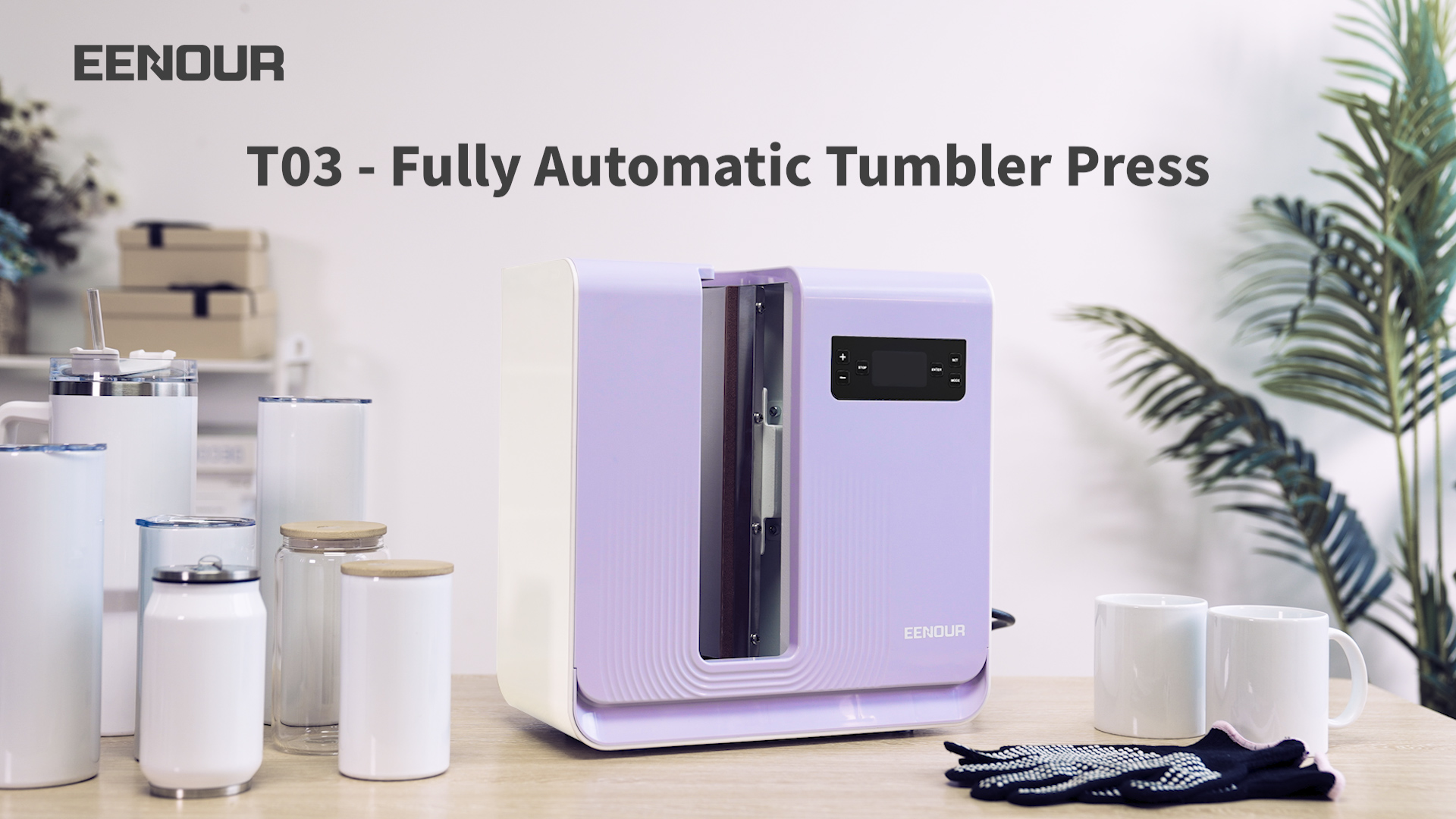 EENOUR Portable Heat Press - Lavender EENOUR Auto Tumbler Heat Press for Sublimation - Creative  main image 3