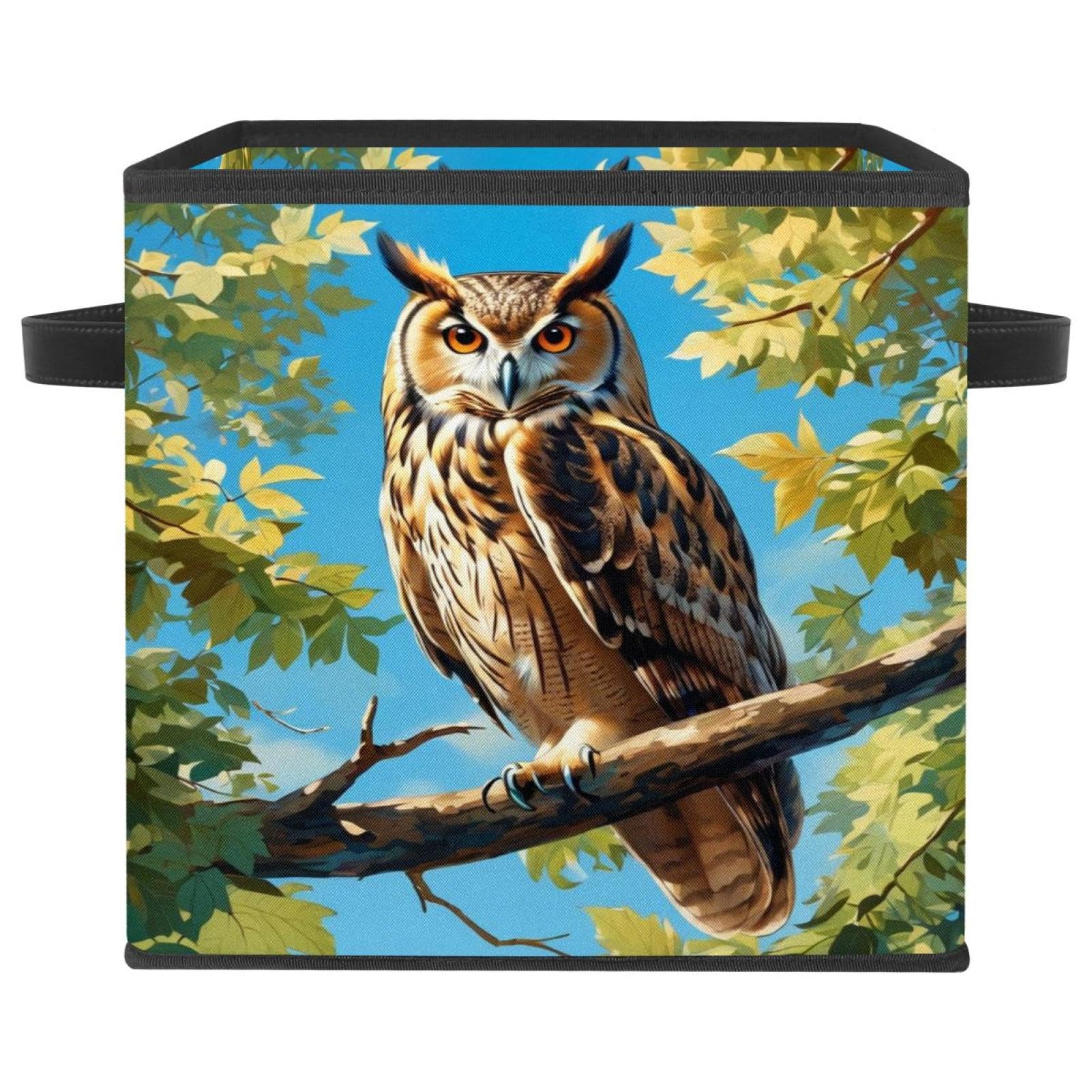 Boîte de rangement pliable hibou pour sublimer le salon et ranger les jouets de vos enfants