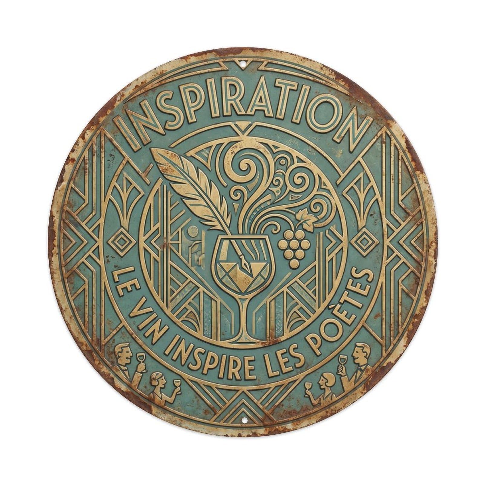 Inspiration Humorous Bistro Inspiration Vintage Metal Tin Sign Plaque Wall Decor for Cafe, Club Bar, Office, Garden Metal Poster 8x8Inch