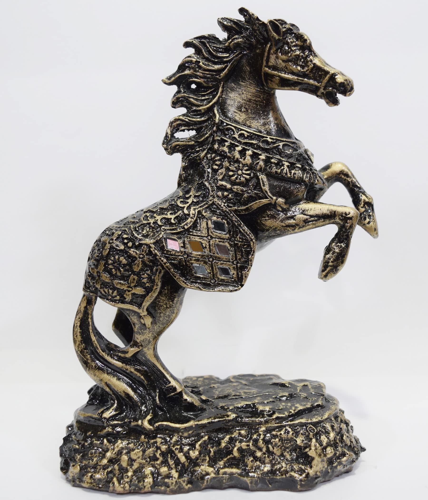 Golden Horse Statue - Wealth & Success Decor -9