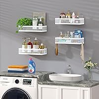 Vista 4 de PUSDON Hanging Storage Baskets Organizer Wall Mount, Metal Wire Storage Bin Rack for Kitchen Bathroom Shower Spice Shelf Home Decor Essentials