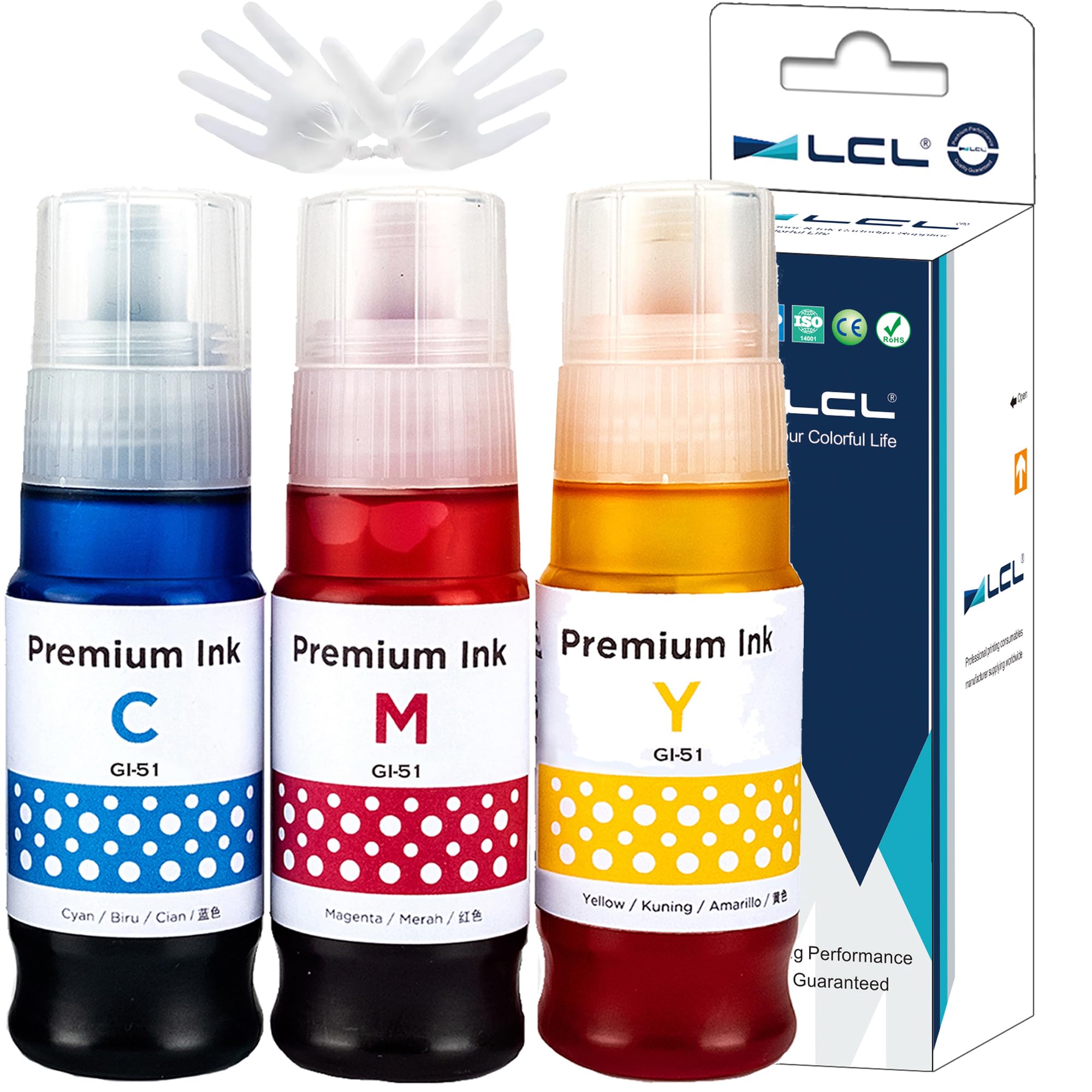 Yongairuink GI-51 GI51 Tinta Compatible Con CAN GI 51 Cartucho De Tinta Multipack Para CAN G1520 G1560 G2520 G2560 G3520 G3560 G2570 G4570 G1530 (4 Unidades, Negro, Cian, Magenta Y Amarillo
