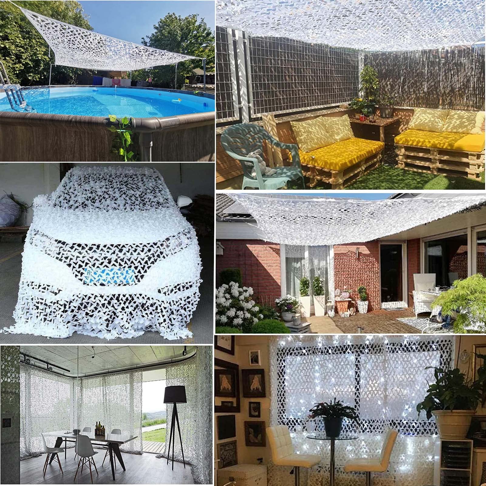 Tarnnetz Weiss Sonnenschutz,Tarnnetz Camouflage Net Sonnenschutznetze Party Dekoration,Sonnensegel Camouflage für Jagd Camping Outdoor Militär Sichtschutz Garten,2X2m