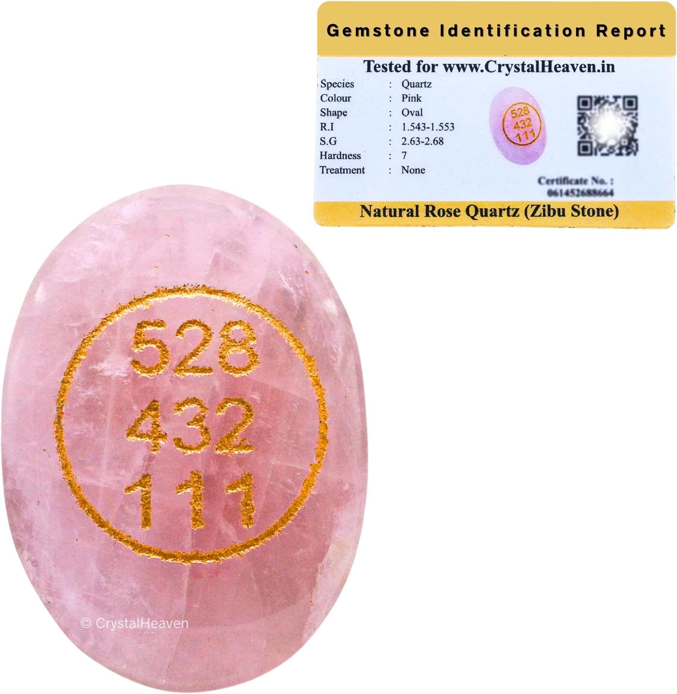 Certified Rose Quartz Zibu Symbols Crystal For Love Switch - Love Stone 528432111 Zibu Coin - 520741 Stone For Love, Wealth, Abundance And Prosperity Manifestation