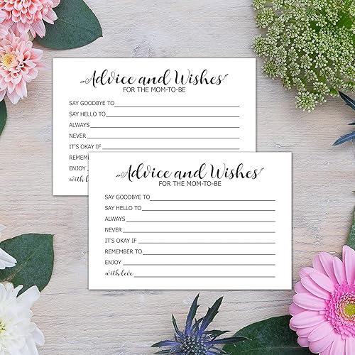 Miniatura 6 de TENTADO Tarjeta de consejos para baby shower, paquete de 50 unidades de 4 x 6 pulgadas, calidad premium, perfecta para juegos de baby shower y