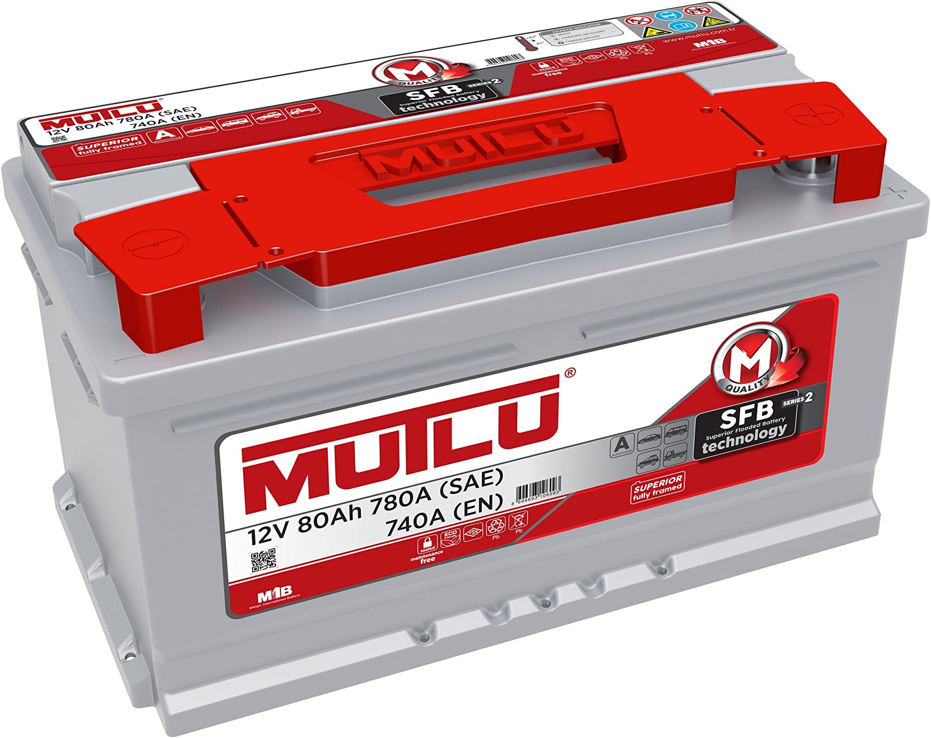 Mutlu 110 Series 2 Car Battery 12V 80Ah 780A (SAE) 740A (EN)