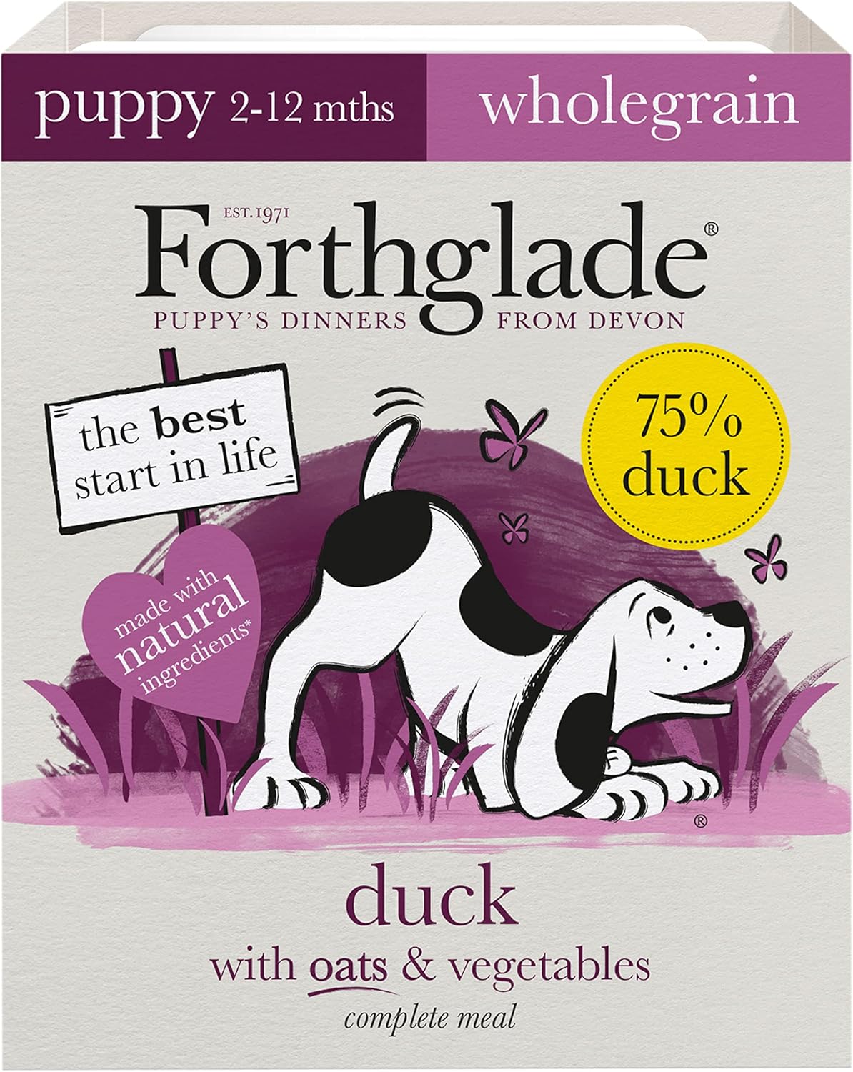 Forthglade Complete Natural Wet Dog Food Puppy 212 months Duck with