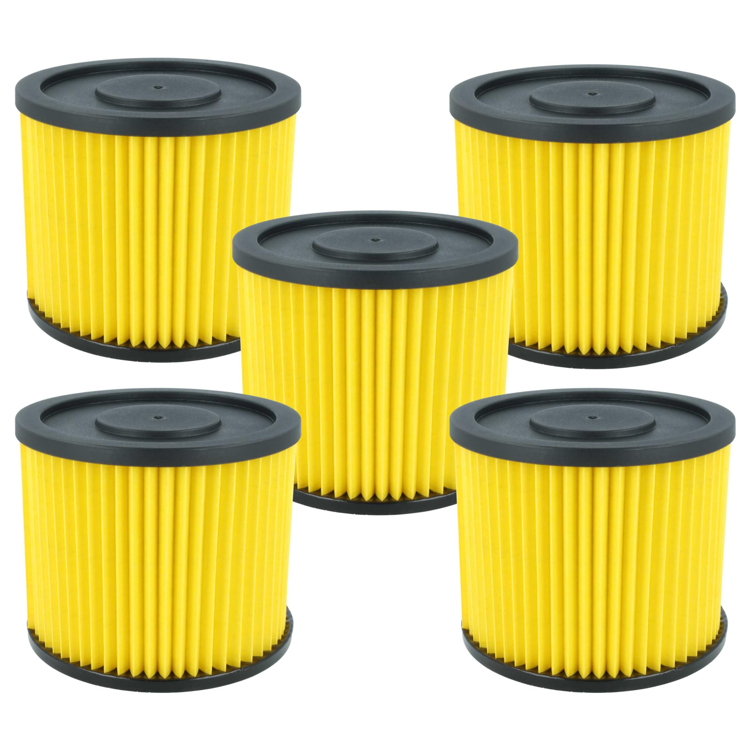 vhbw 5x filtro a pieghe piatte compatibile con Workzone WZVC 1930 SA, WZ-NTS 1500 A, WZ-NTS 30A aspiratore - giallo