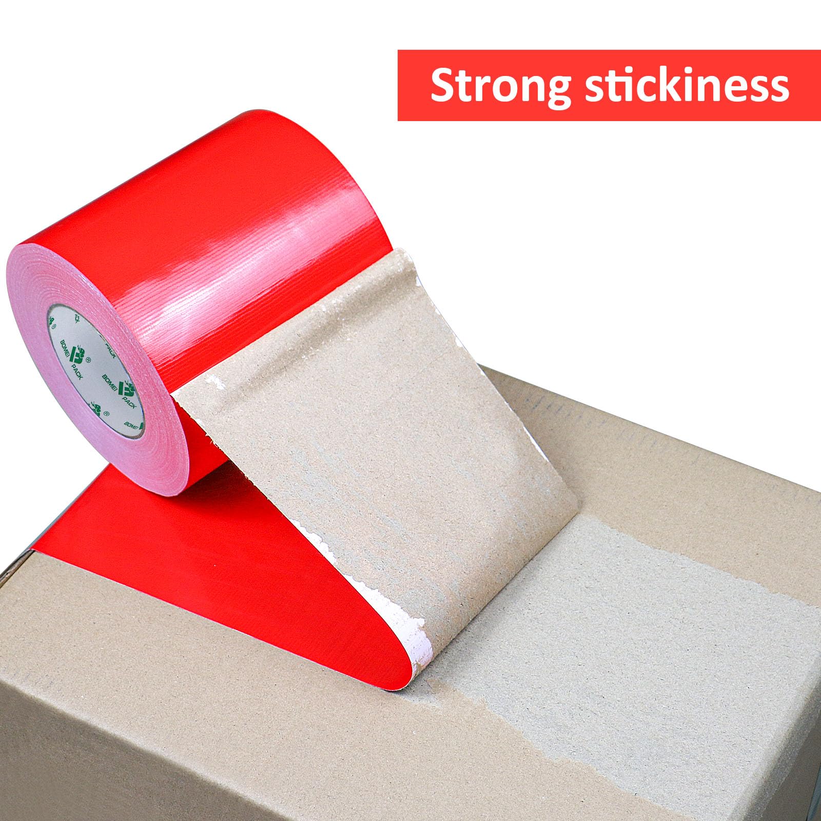BOMEI PACK Cinta adhesiva de tela roja de 150 mm x 50 m, reforzada, resistente al agua, cinta adhesiva resistente para fijar reparaciones, cajas de etiquetado de manualidades, sellado y flejes para