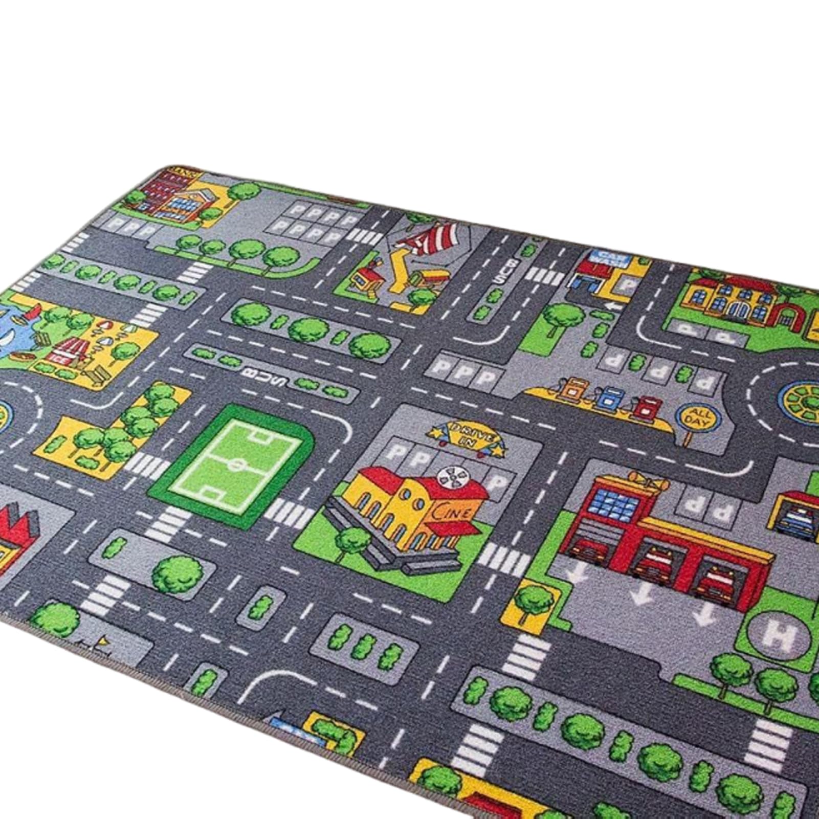 Auto Spielmatten für Kinder, pädagogischer Verkehrs,90x140cm | für die kindliche Entwicklung | Weiche Kinder Krabbelmatte, Plüsch Spielmatte